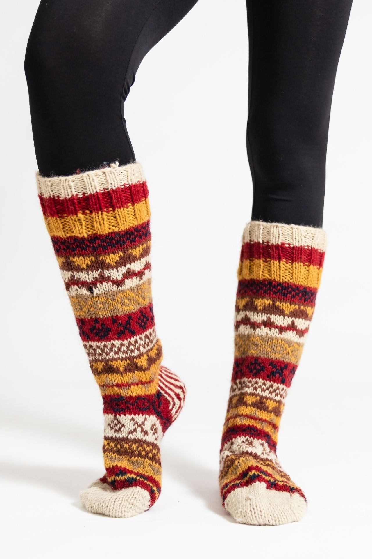 Surya Australia Wool Socks handmade in Nepal - Rust