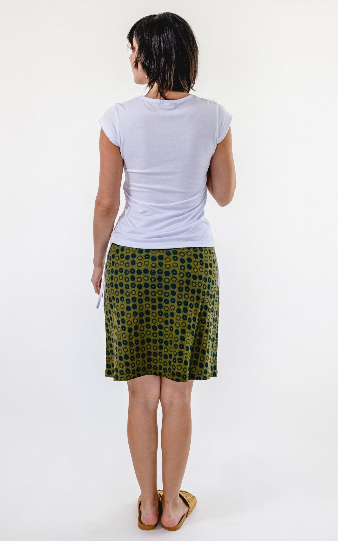 Surya Australia 'Laila' Printed Skirt from Nepal - Khaki #colour_khaki
