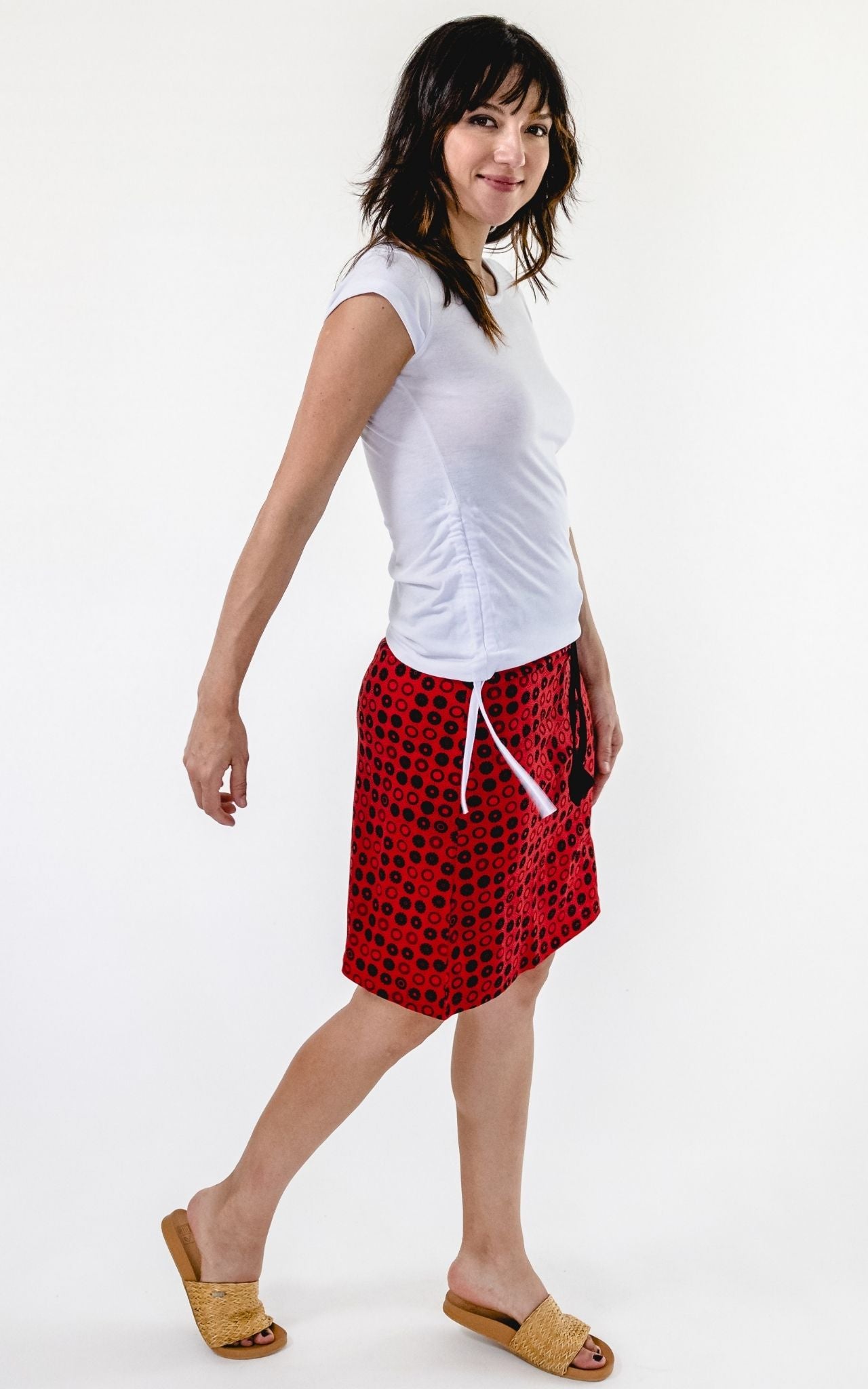 Surya Australia 'Laila' Printed Skirt from Nepal - Red #colour_red
