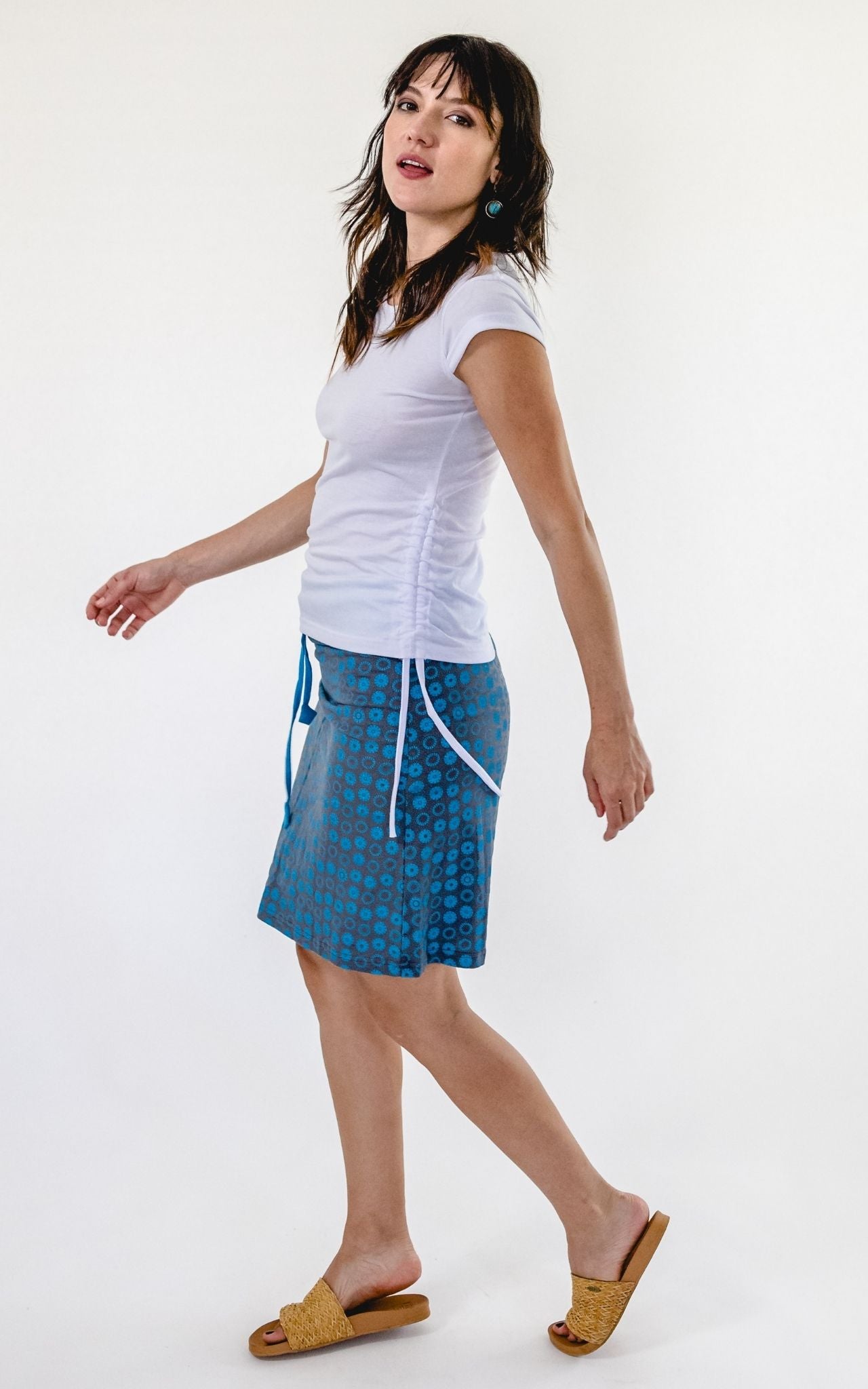Surya Australia 'Laila' Printed Skirt from Nepal - Blue #colour_blue