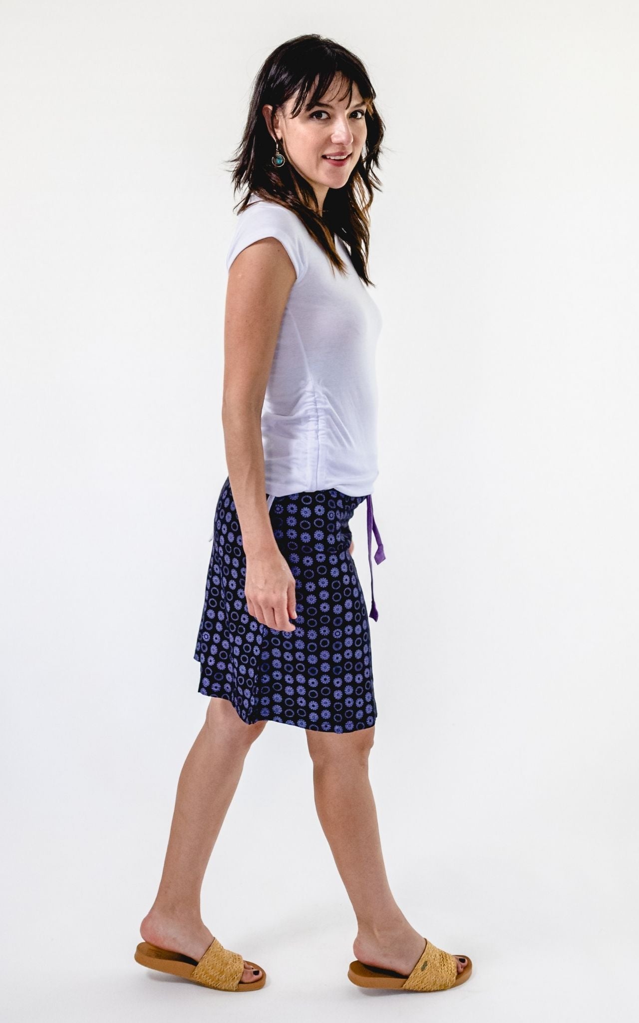 Surya Australia 'Laila' Printed Skirt from Nepal - Black #colour_black