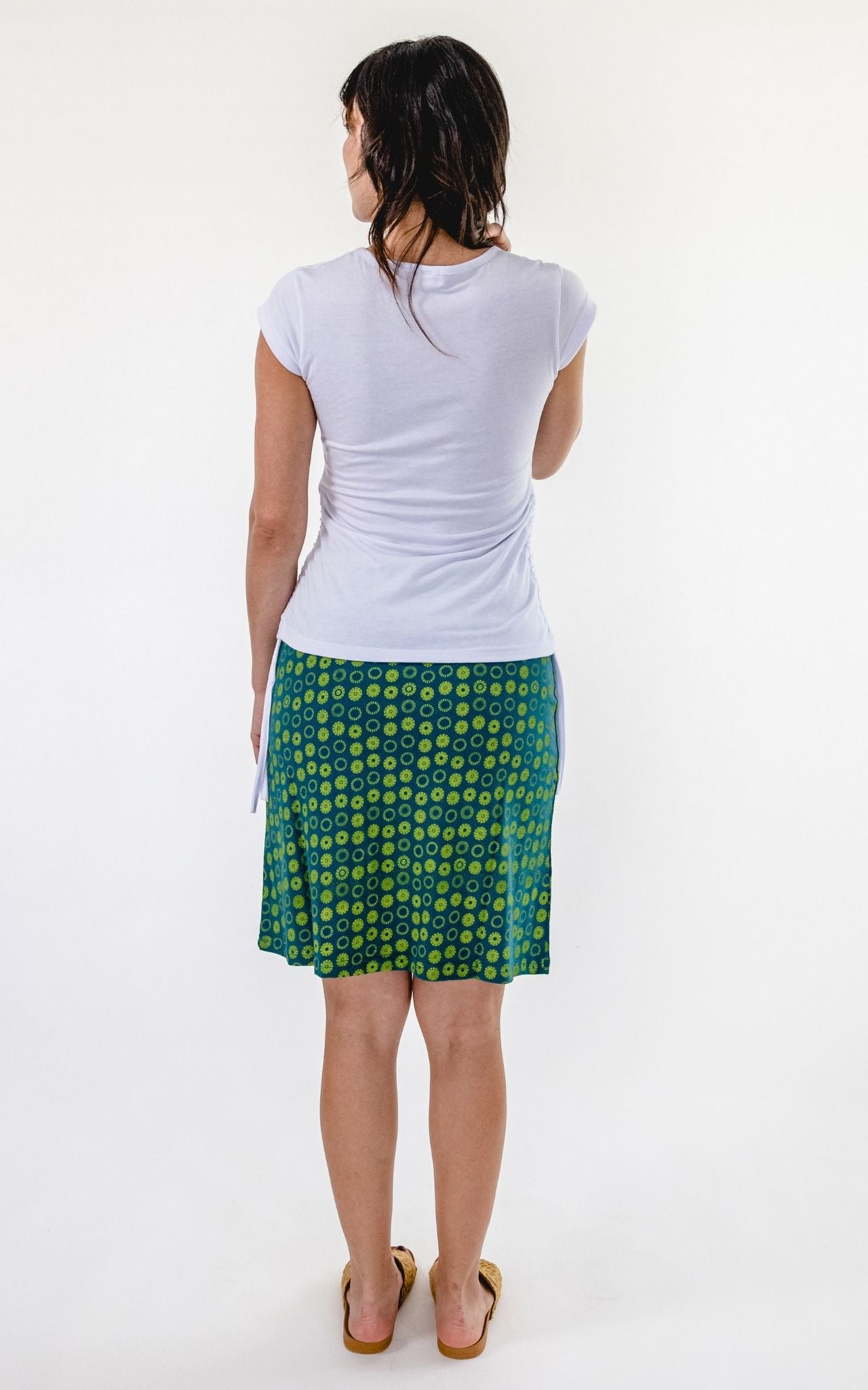 Surya Australia 'Laila' Printed Skirt from Nepal - Teal #colour_teal