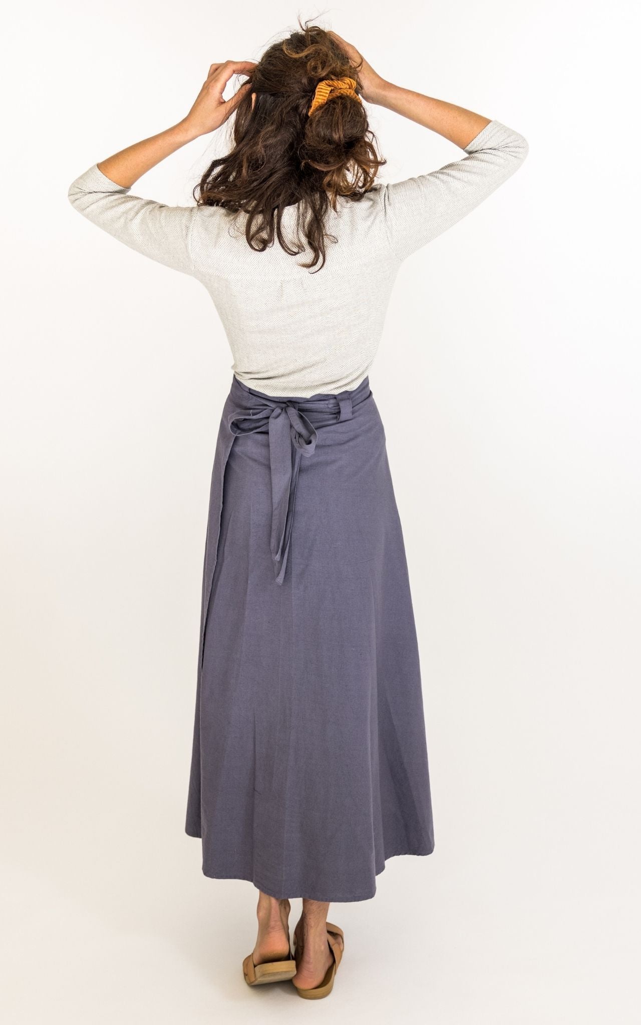 Surya Australia 'Odette' Wrap Skirt from Nepal - Grey #colour_grey