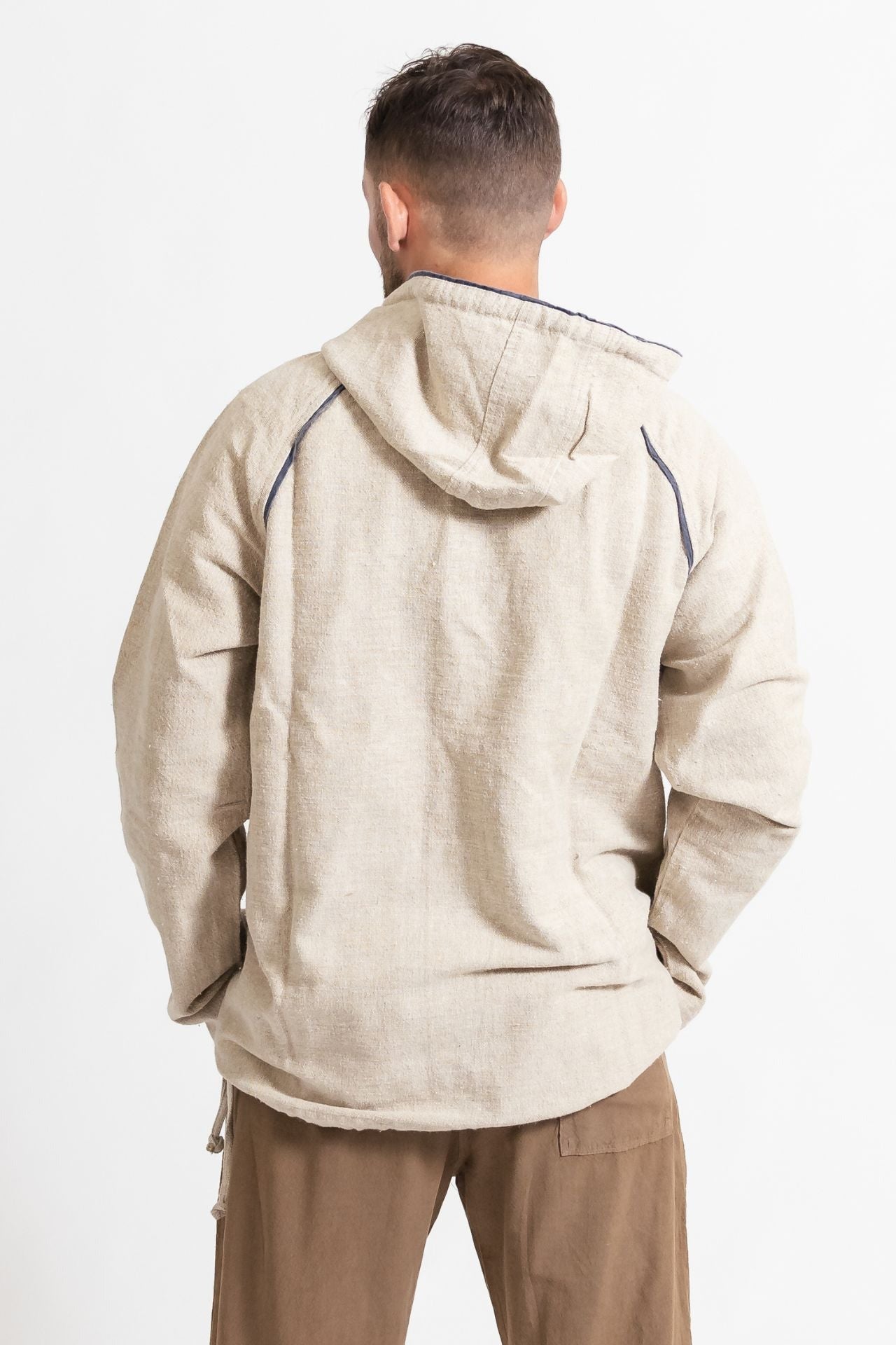 Surya Australia Ethical Thick Cotton Hoodie made in Nepal - Natural
