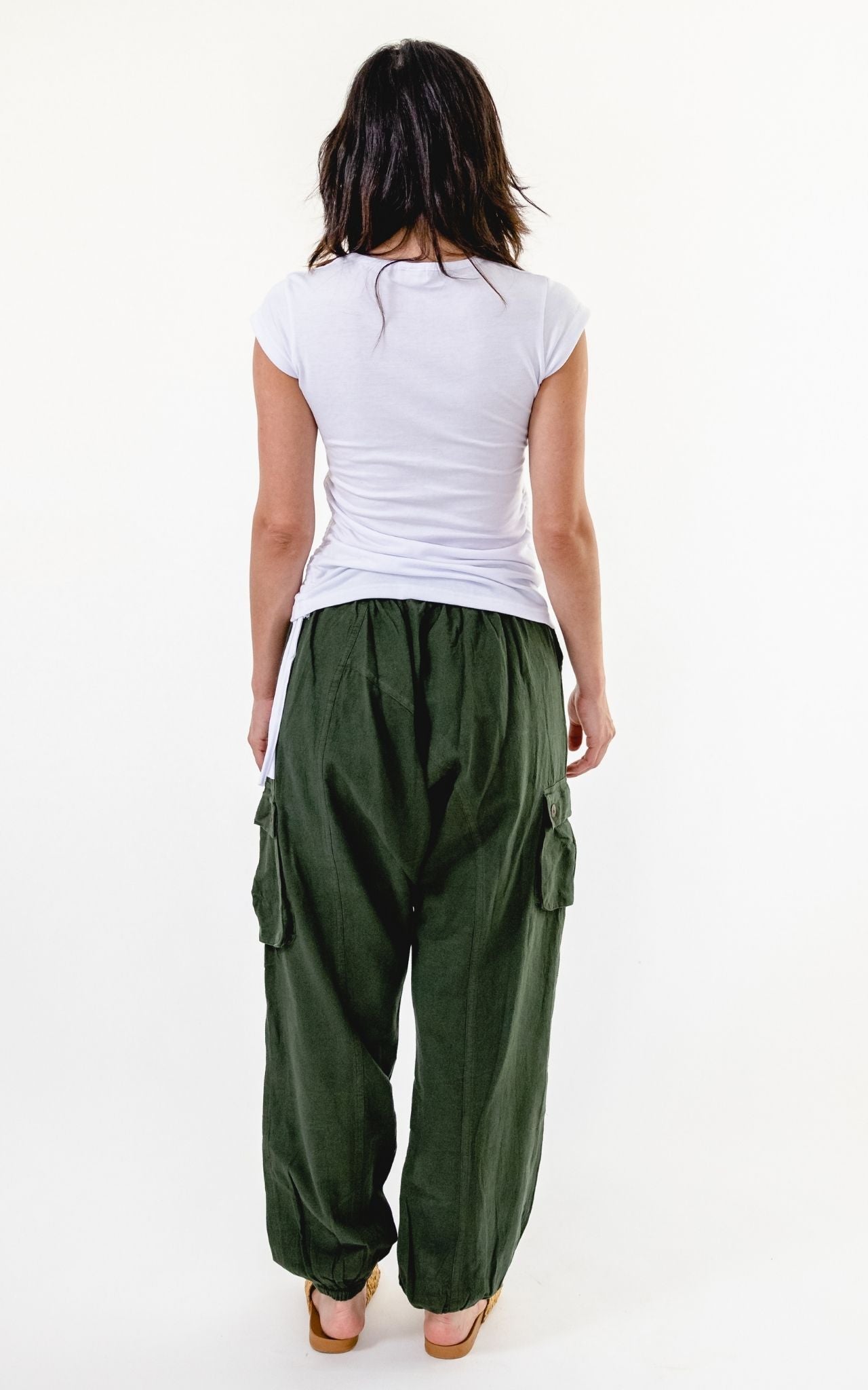 Surya Australia Ethical Drop Crotch Pants Made in Nepal - Green