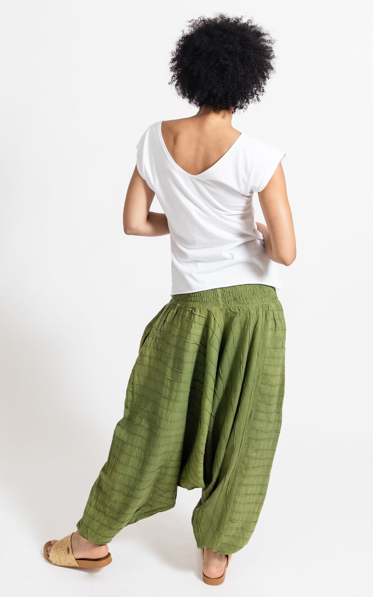 Surya Australia Cotton Low Crotch Pants made in Nepal - Green