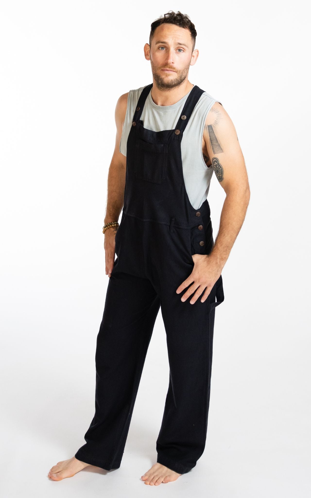 Surya Australia Cotton Overalls / Dungarees for Men made in Nepal - Black