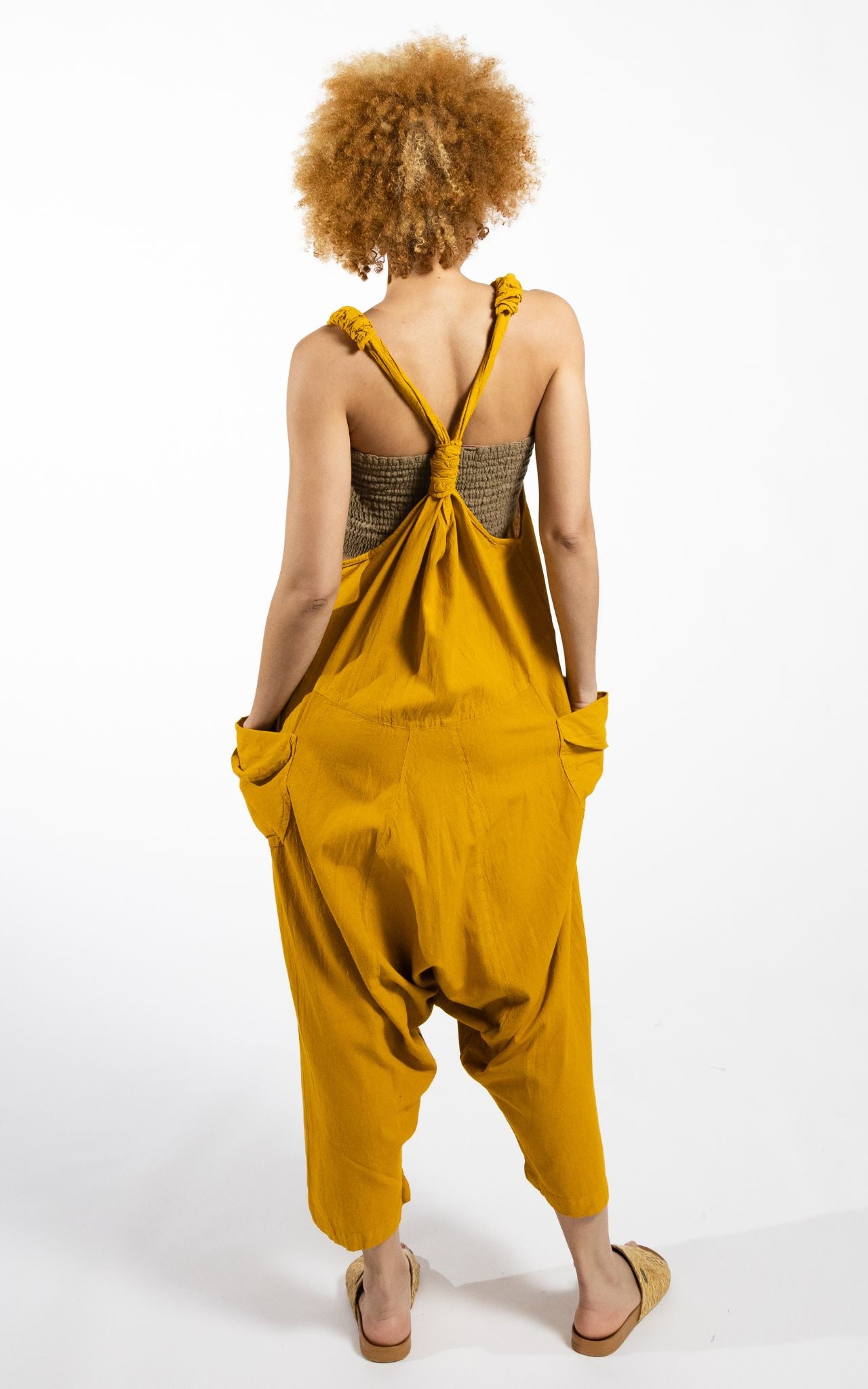 Surya Australia Ethical Cotton 'Bahini' Overalls Dungarees made in Nepal - Mustard