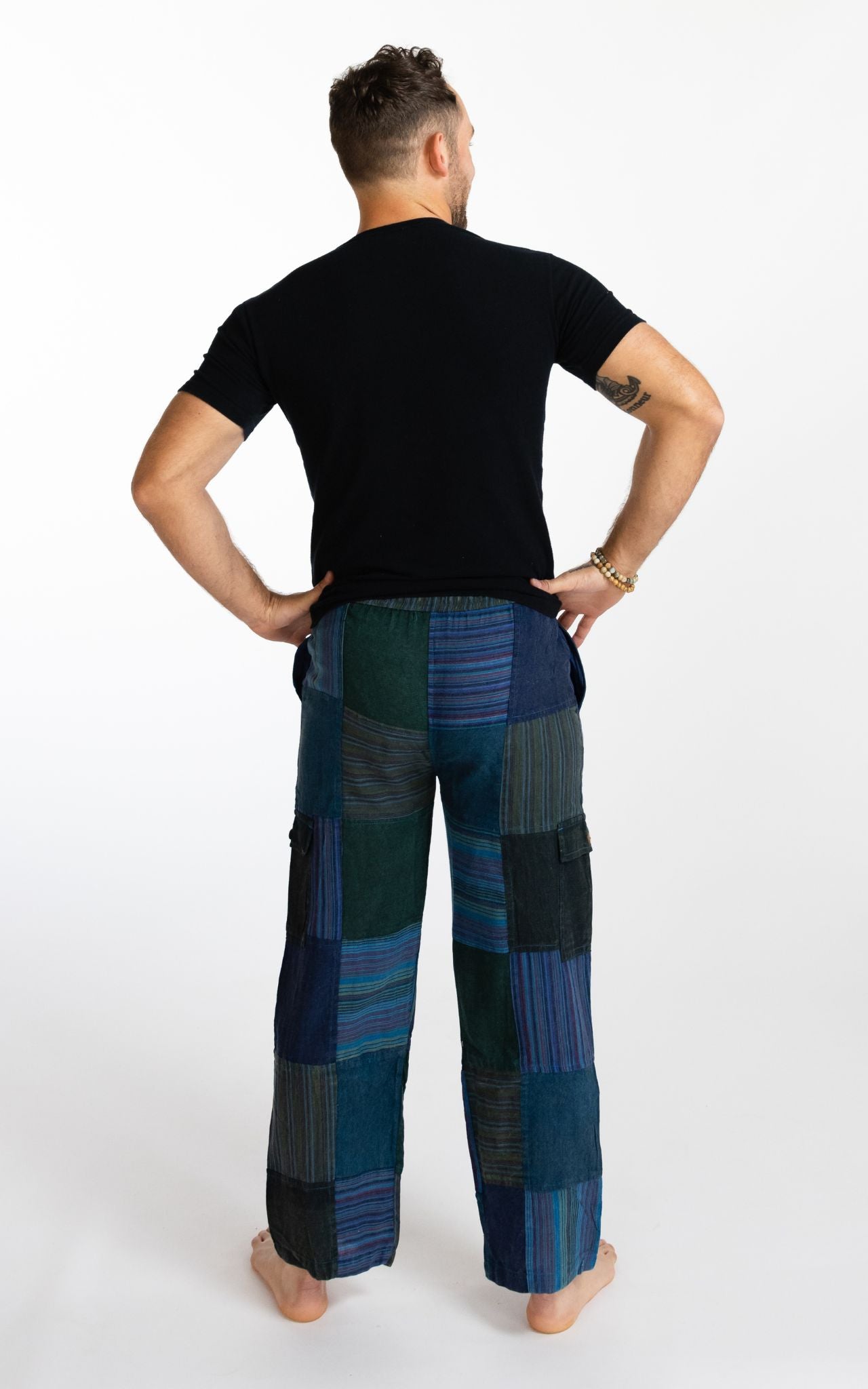 Surya Australia Cotton Patch Pants for men made in Nepal - Blue