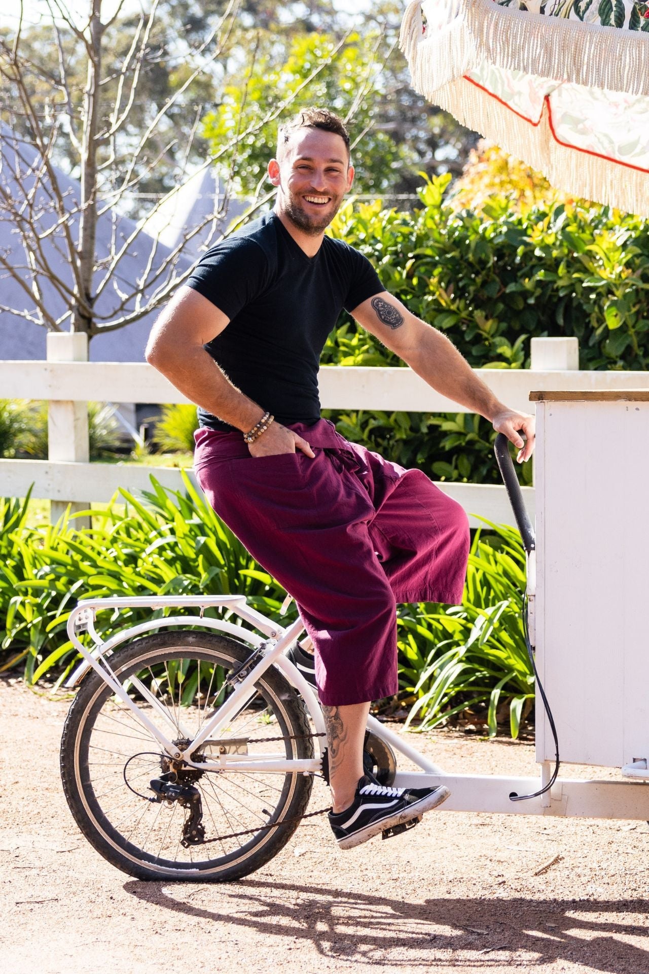 Surya Ethical Cotton Thai Fisherman Shorts - Wine