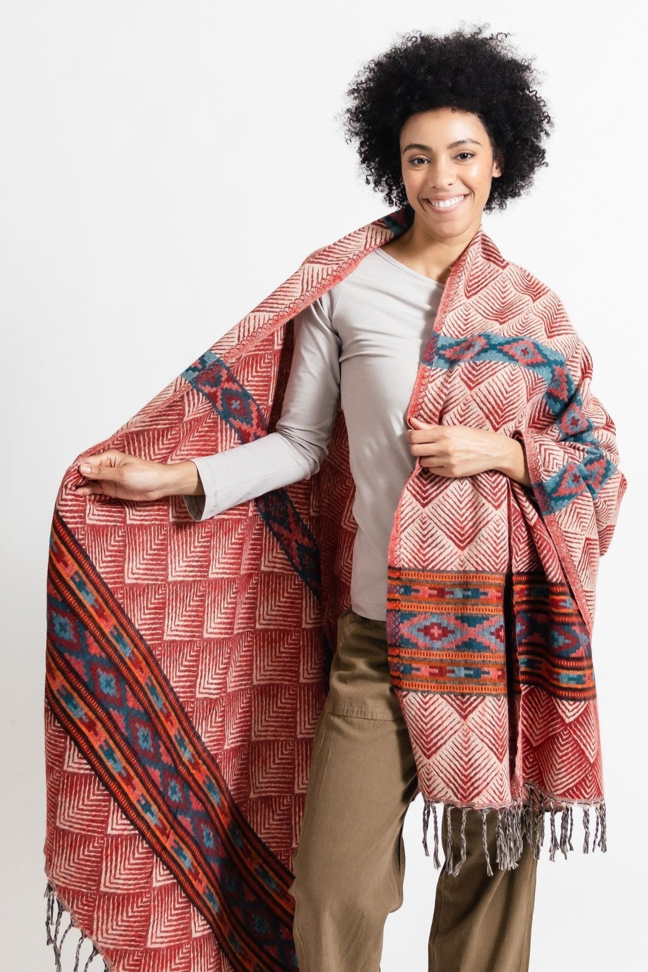 Surya Australia Ethical Tibetan Throw Rugs made in Nepal - Rust