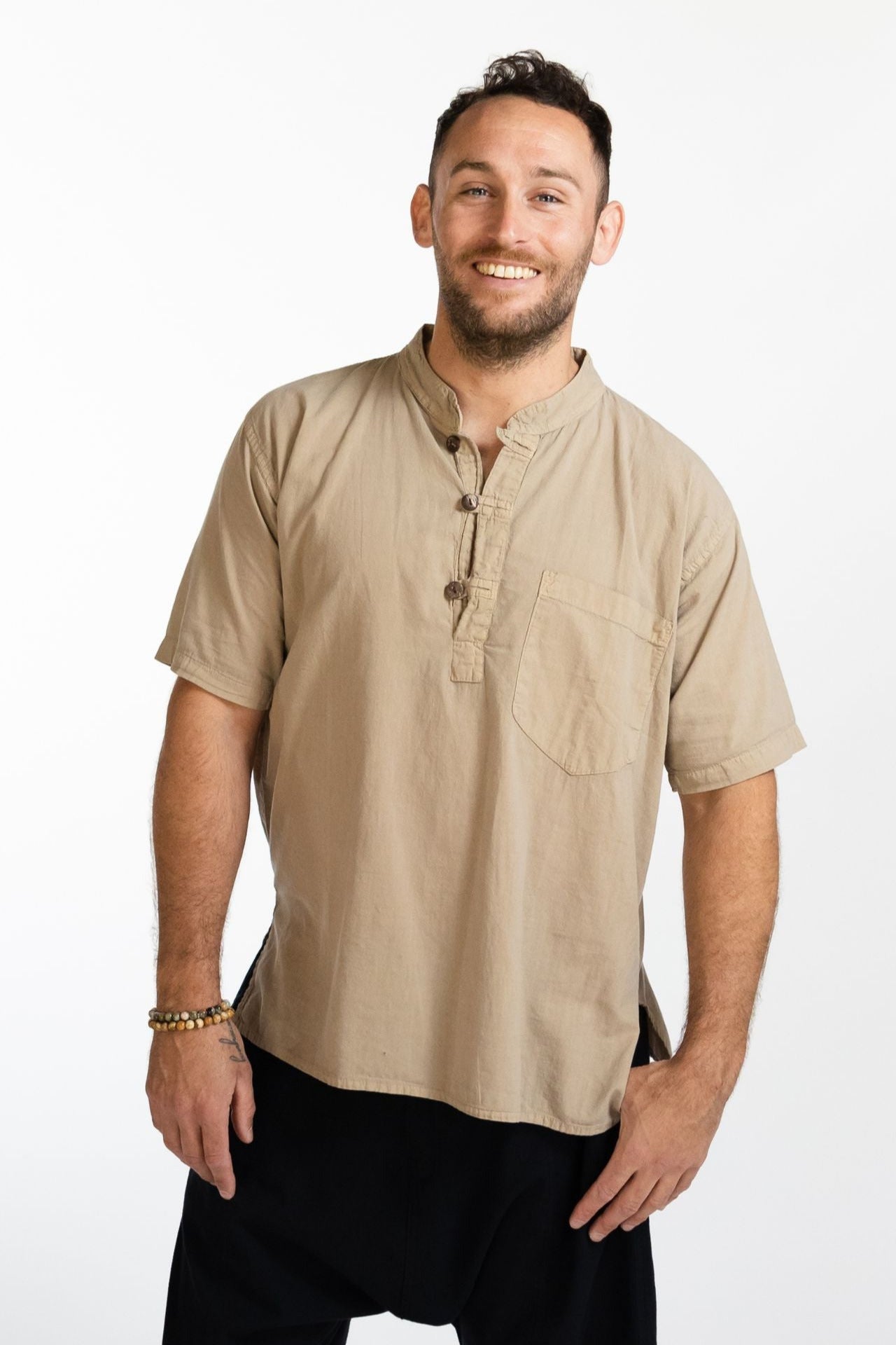 Surya Cotton Pablo Shirt made in Nepal - Sand