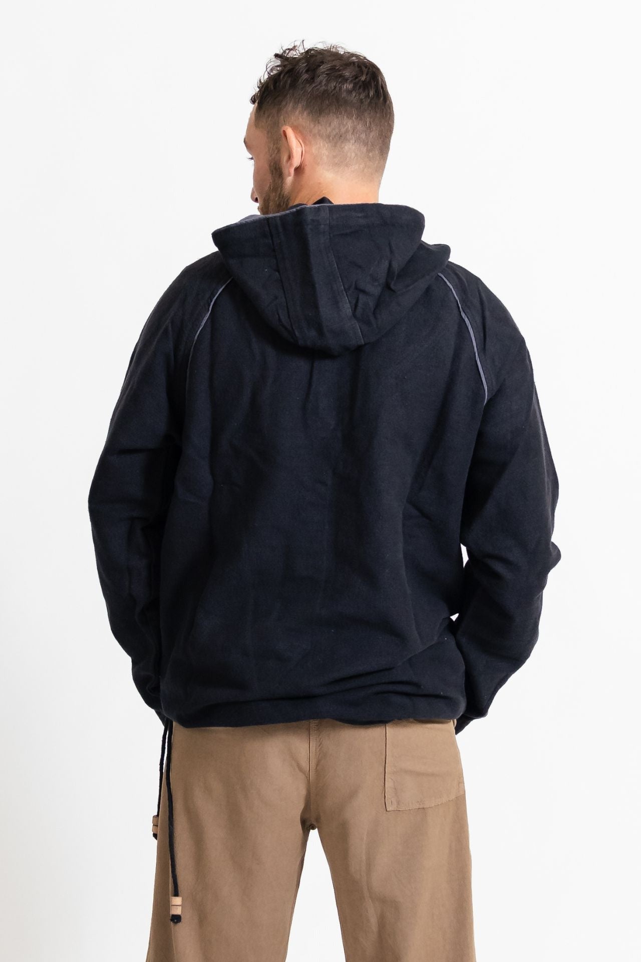 Surya Australia Ethical Thick Cotton Hoodie made in Nepal - Black