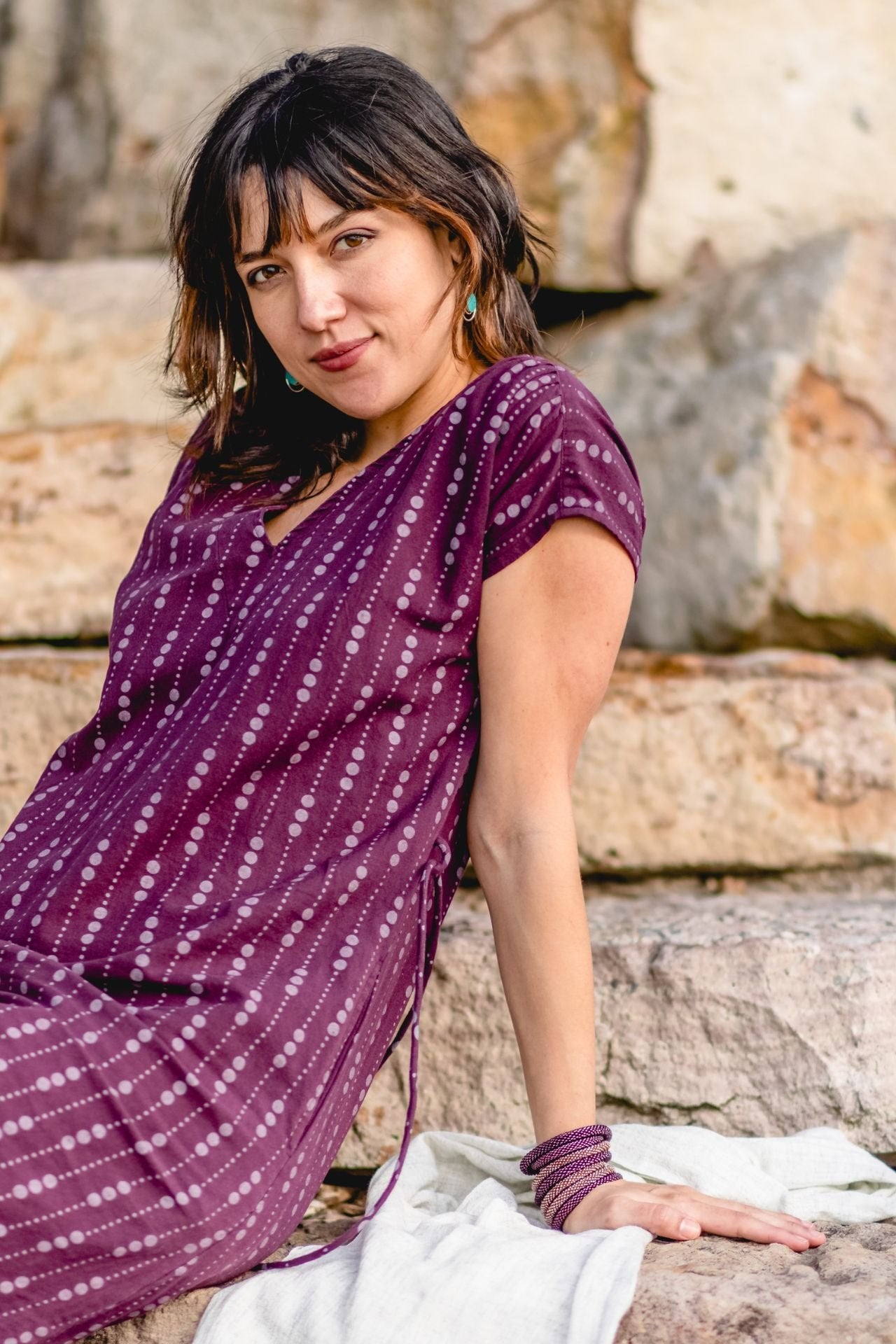 Surya Australia Roll on Bracelets from Nepal - Maroon