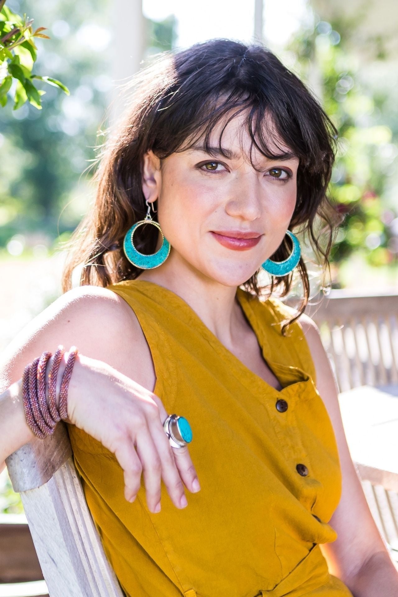 Surya Australia Ethical Turquoise Tibetan Earrings Gypsy Earrings from Nepal