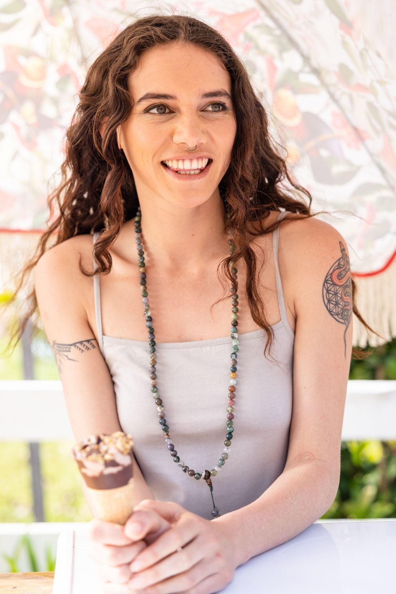 Surya Australia Jade Mala Necklace made in Nepal