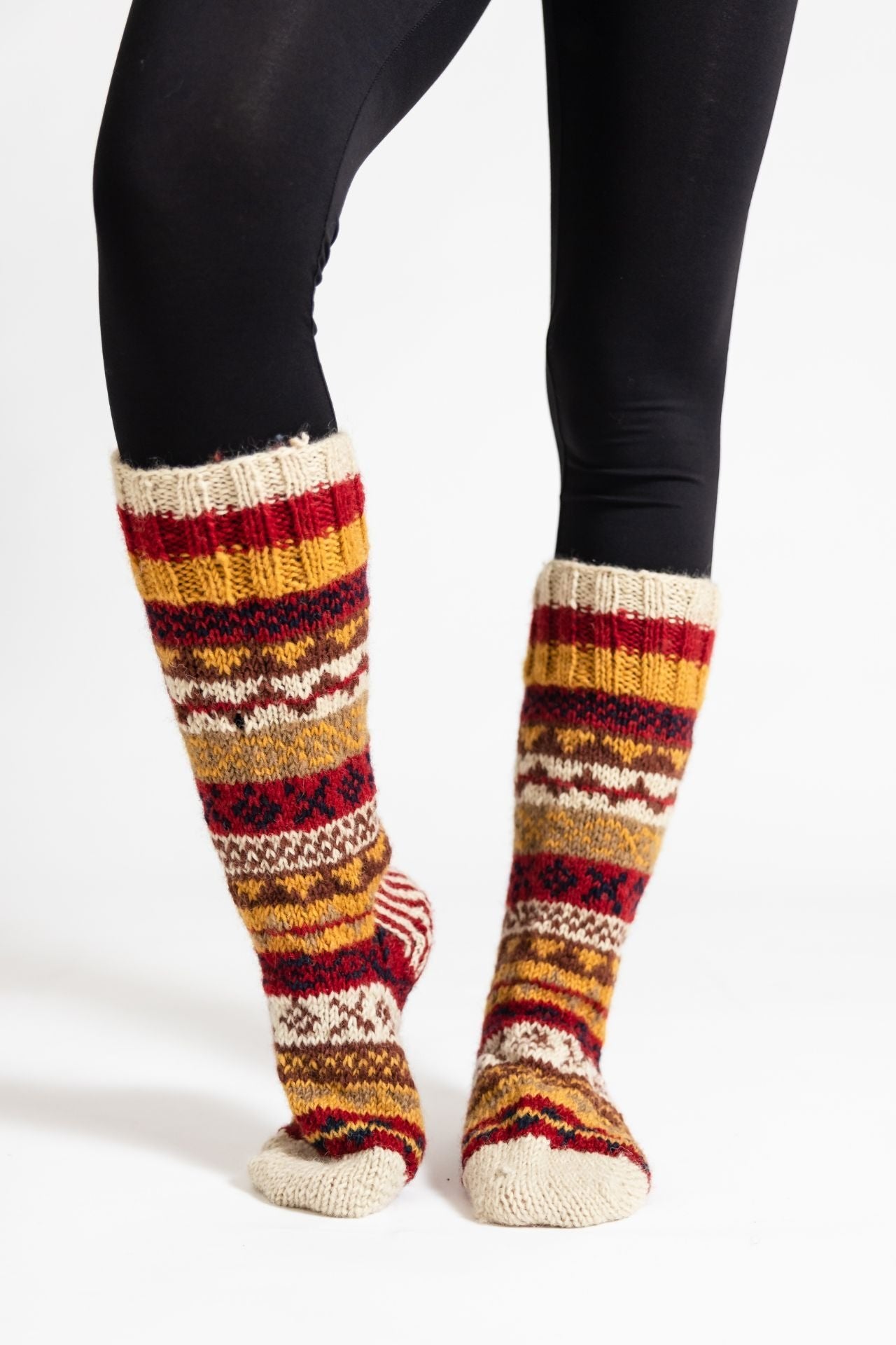 Surya Australia Wool Socks handmade in Nepal - Rust