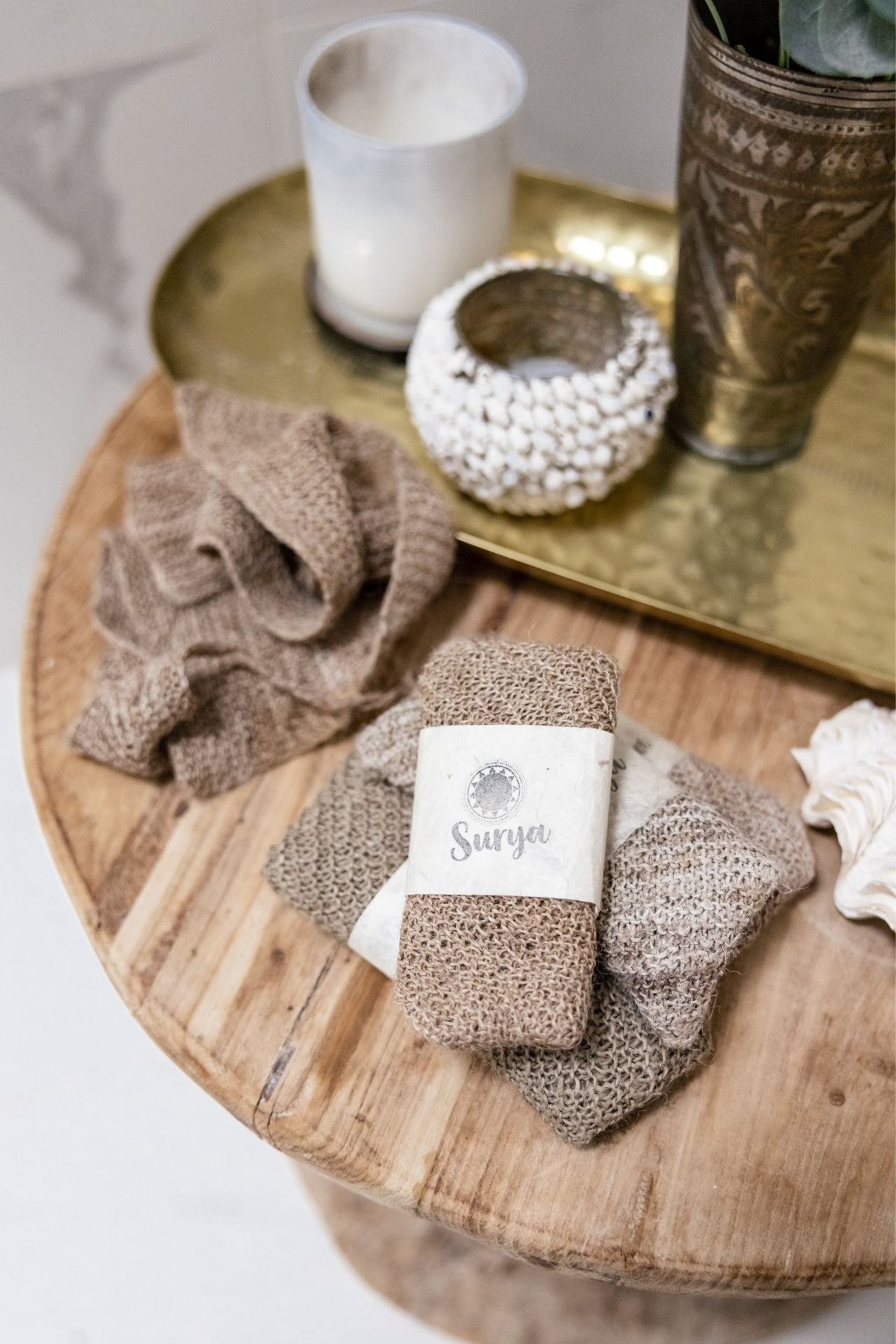 Surya Australia Organic Stinging Nettle Wash Cloth Flannel from Nepal