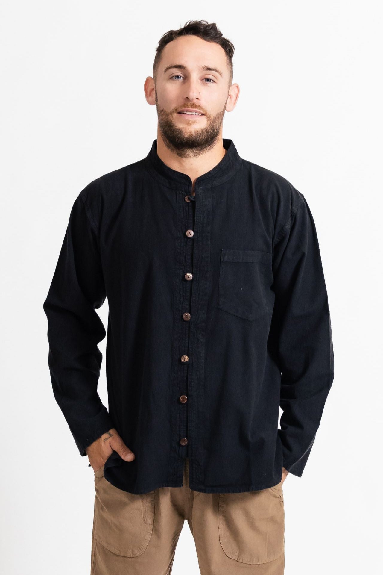 Surya Ethical Long Sleeve Cotton 'Diego' Shirt - full length buttons