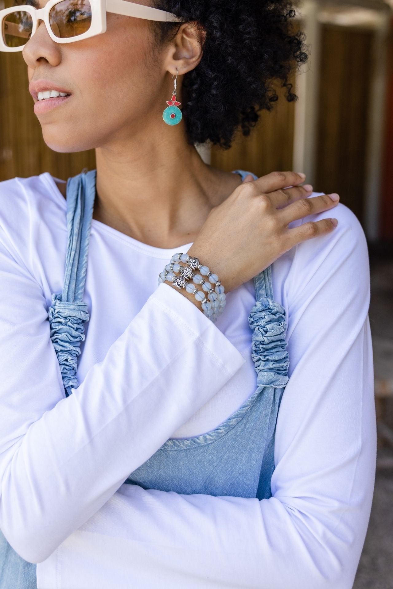 Surya Australia Ethical Mala Bracelets made in Nepal - Aquamarine