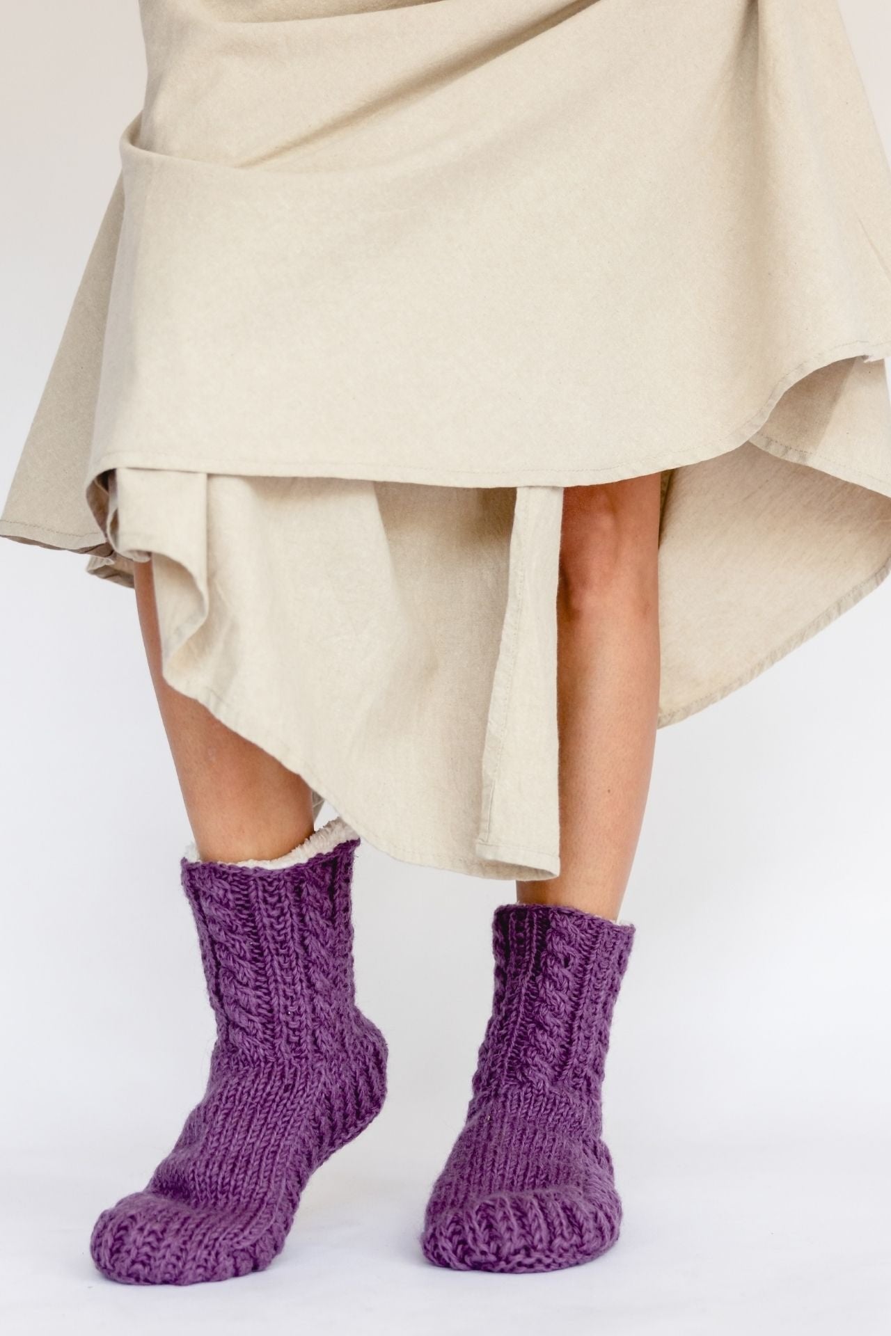 Surya Australia Ethical Wool Socks made in Nepal - Purple