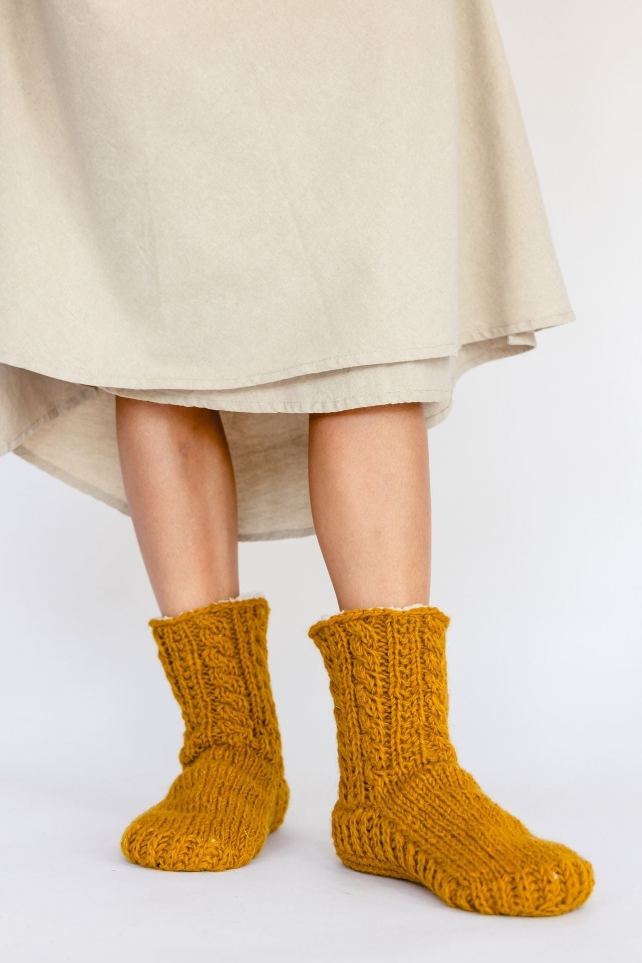 Surya Australia Ethical Wool Socks made in Nepal - Mustard