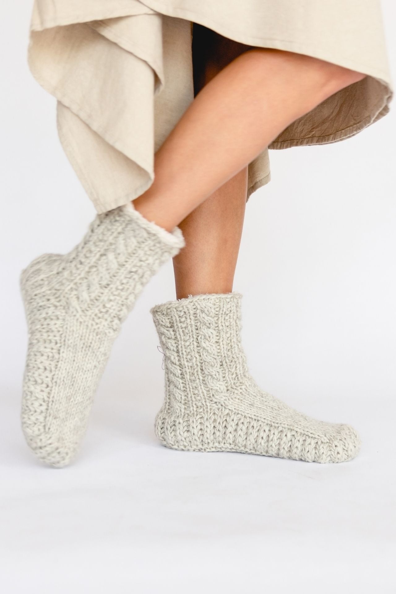 Surya Australia Ethical Merino Wool Socks made in Nepal - Oatmeal