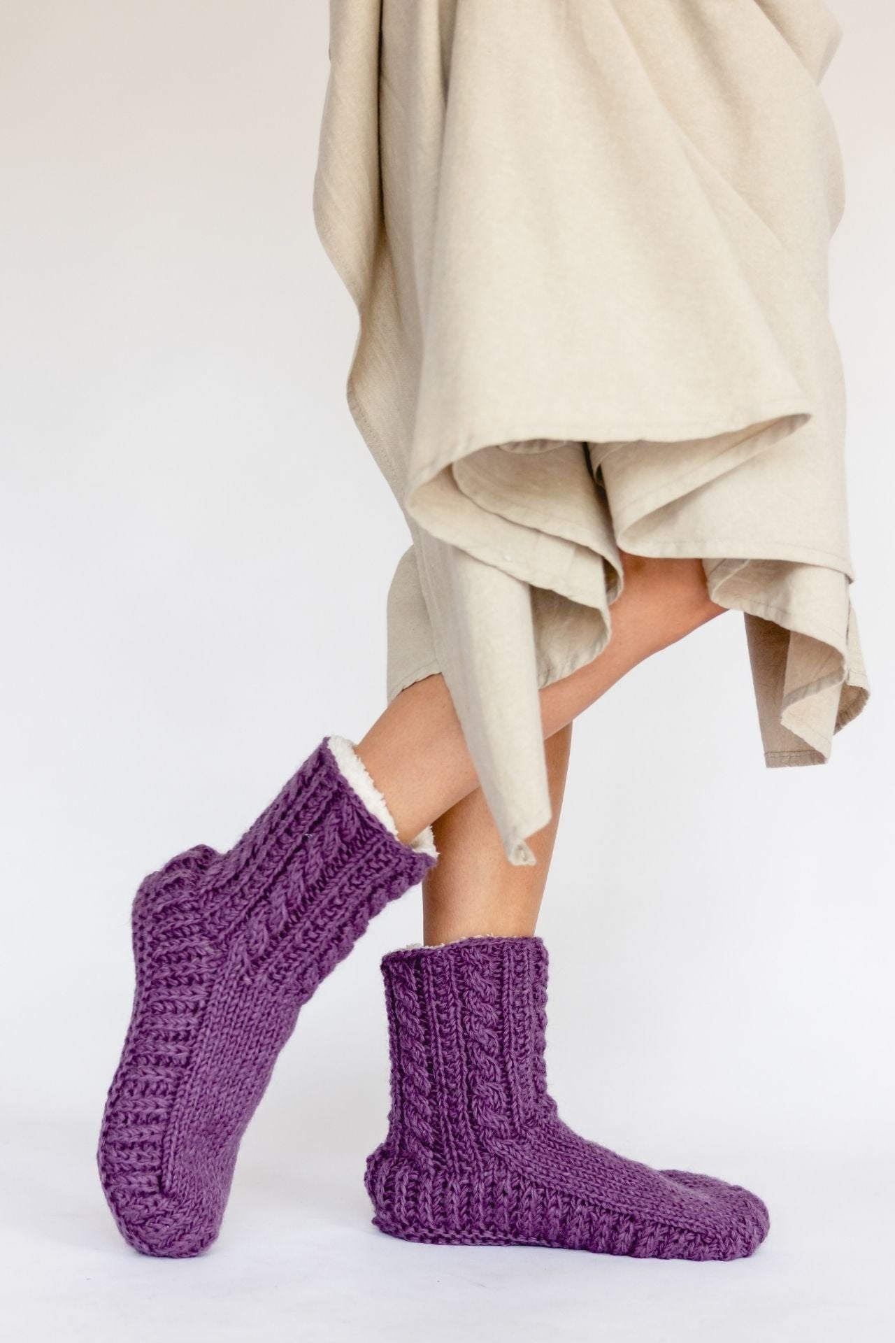 Surya Australia Ethical Wool Socks made in Nepal - Purple