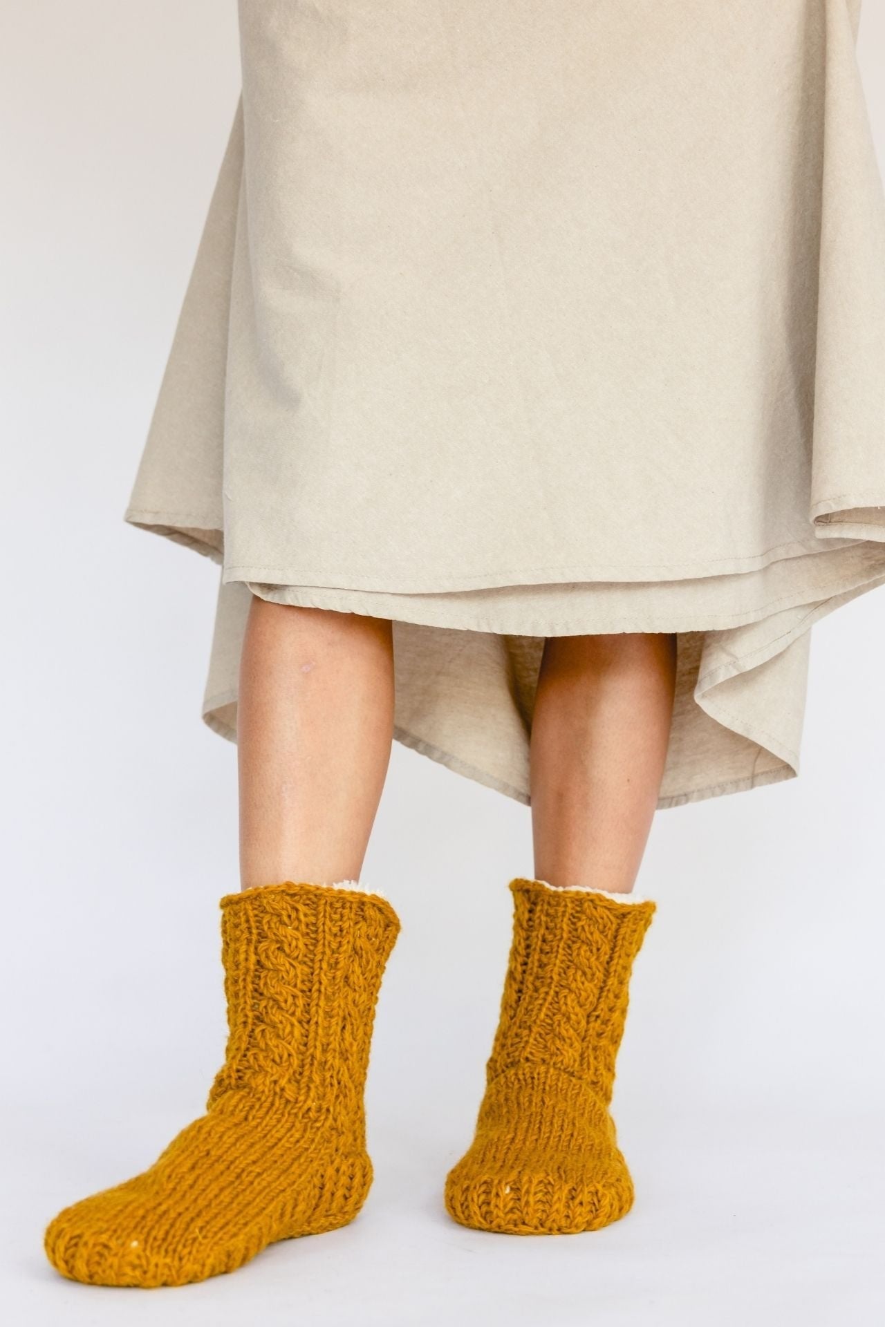 Surya Australia Ethical Merino Wool Socks made in Nepal - Mustard