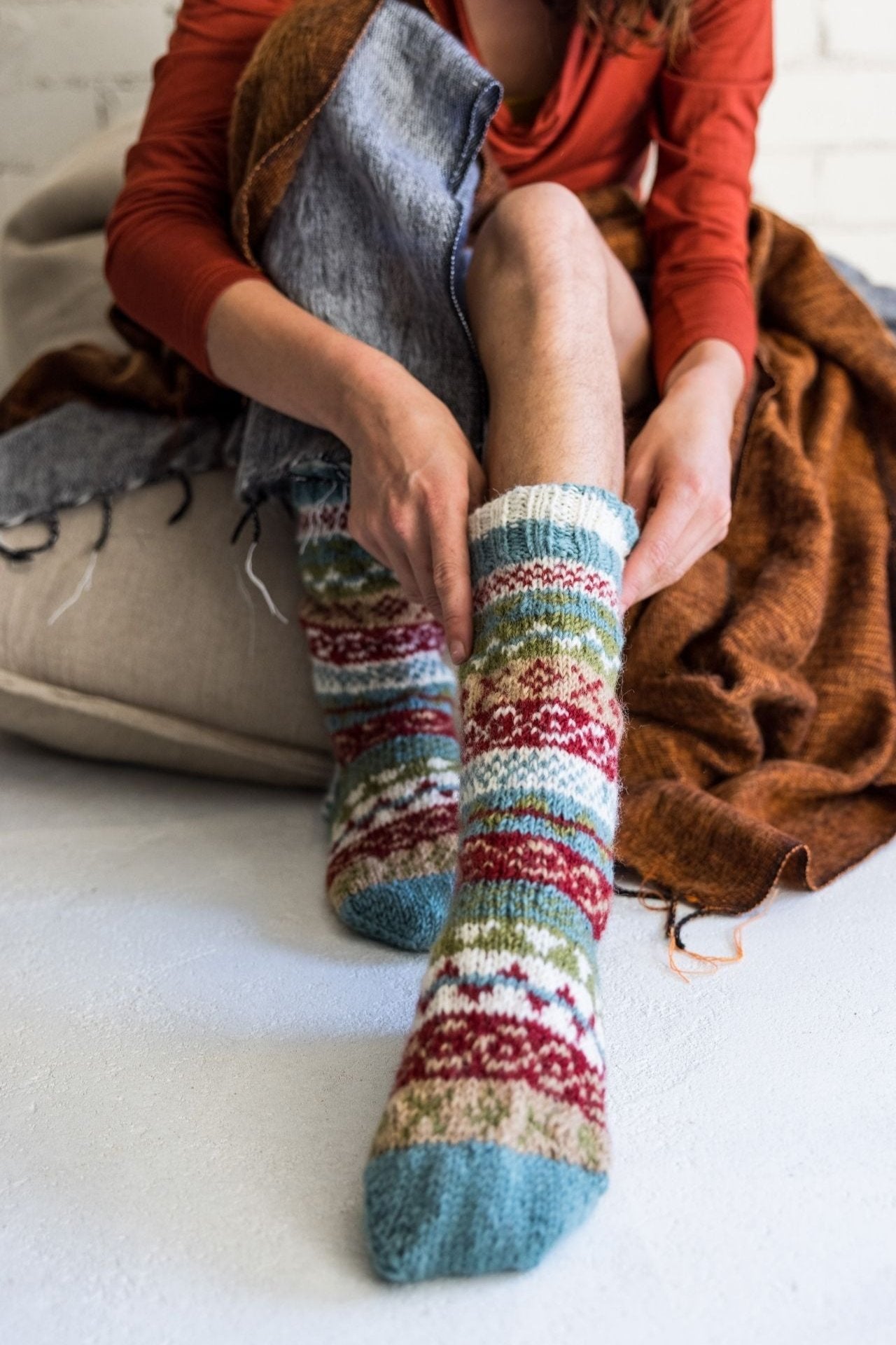 Surya Australia Wool Socks handmade in Nepal - Blue