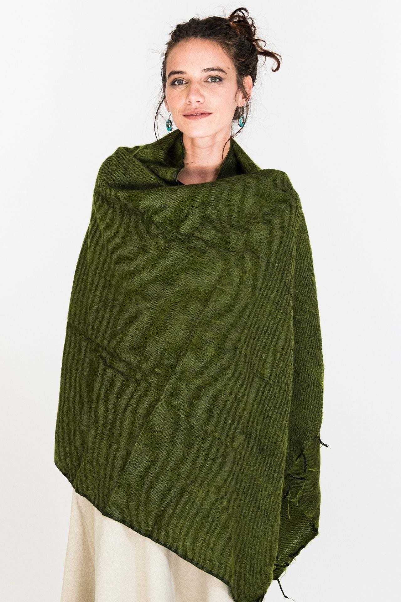 Surya Australia Ethical Himalayan Throw Rug from Nepal - Green #colour_green