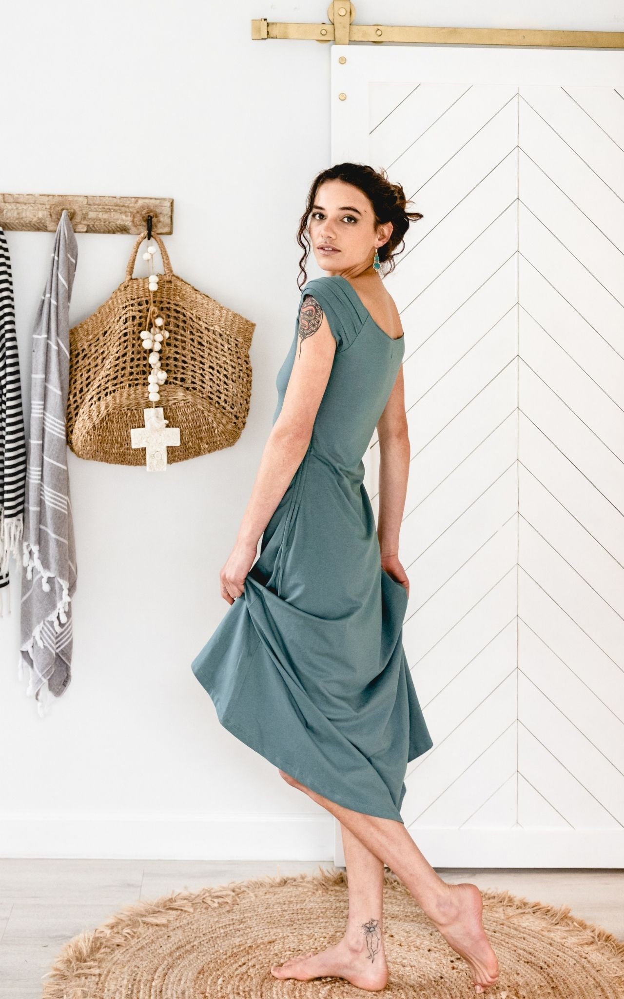 Surya Australia Organic Cotton 'Priya' Dress - Ocean