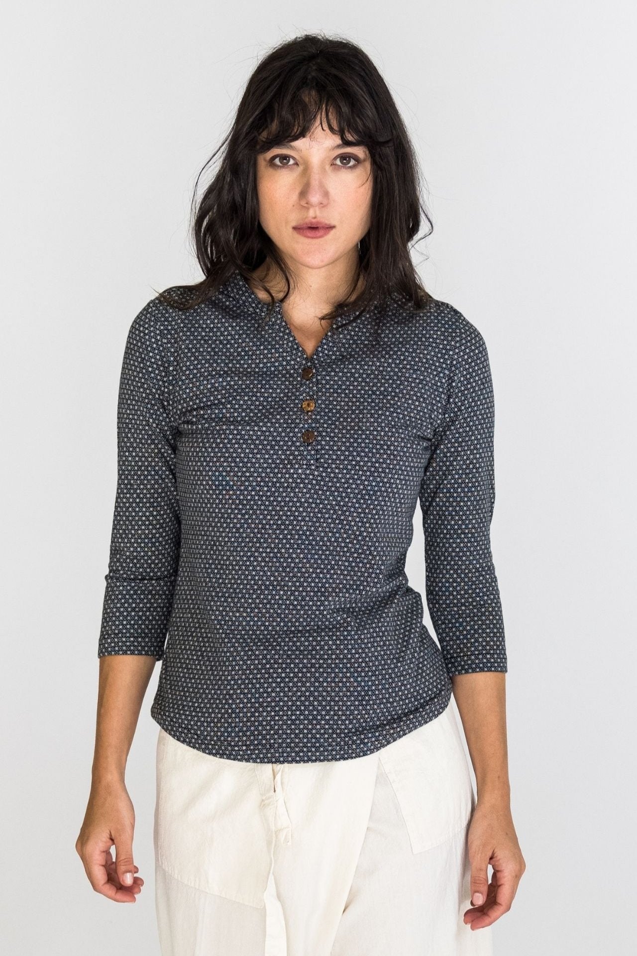 Surya Australia Clementine Organic Cotton 'Clementine' Top made in Nepal - Charcoal