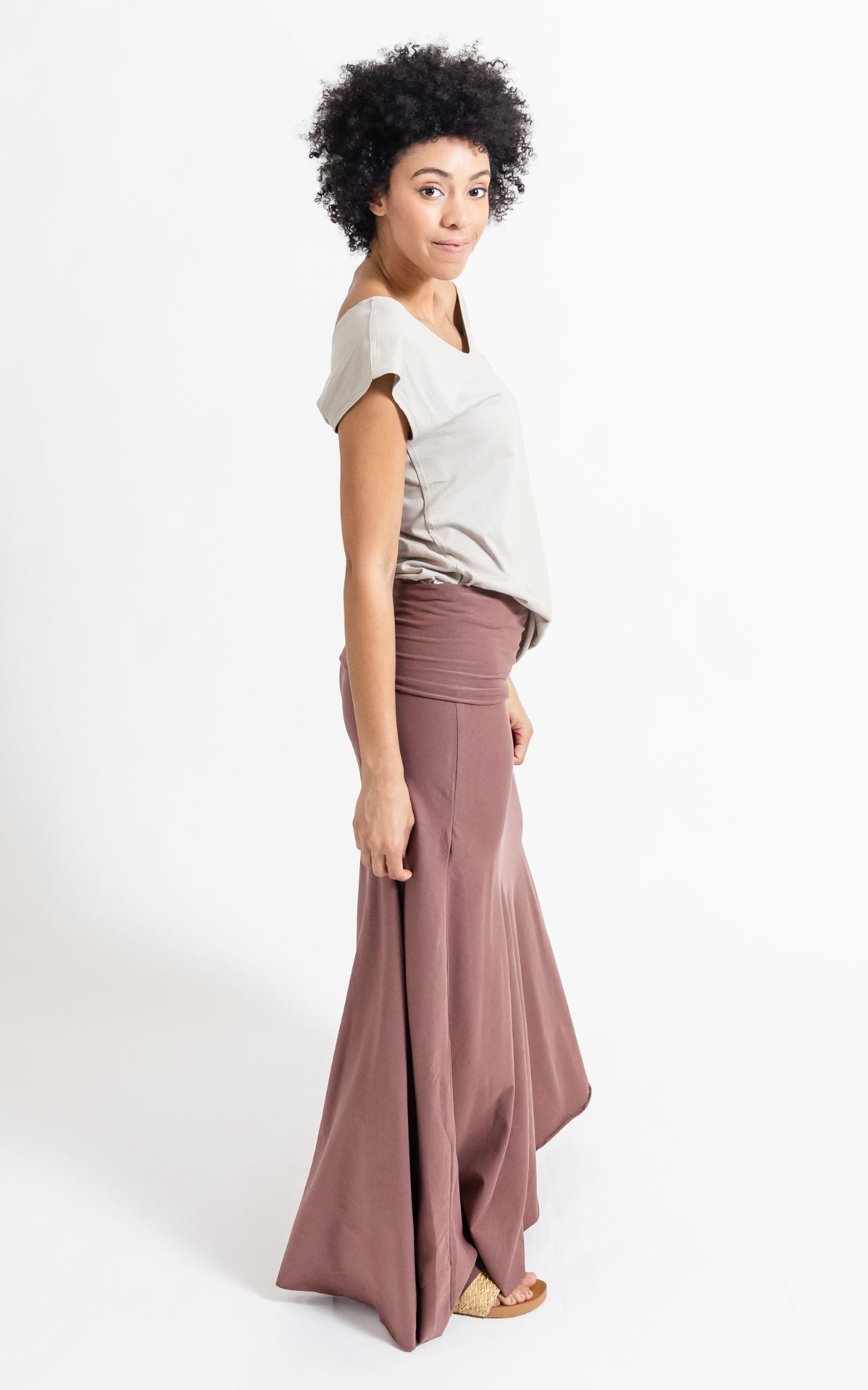 Surya Australia Ethical Organic Cotton Skirt made in Nepal - Dusty Mauve
