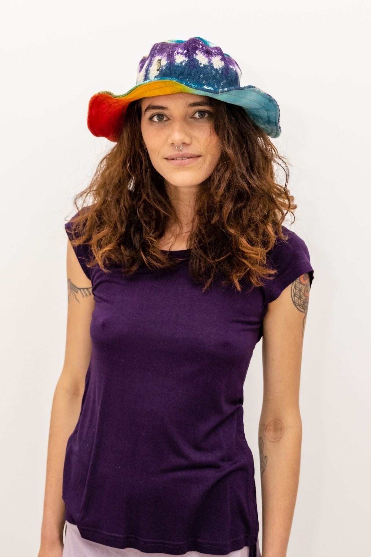 Surya Rainbow Australia Hemp Hat from Nepal - Rainbow