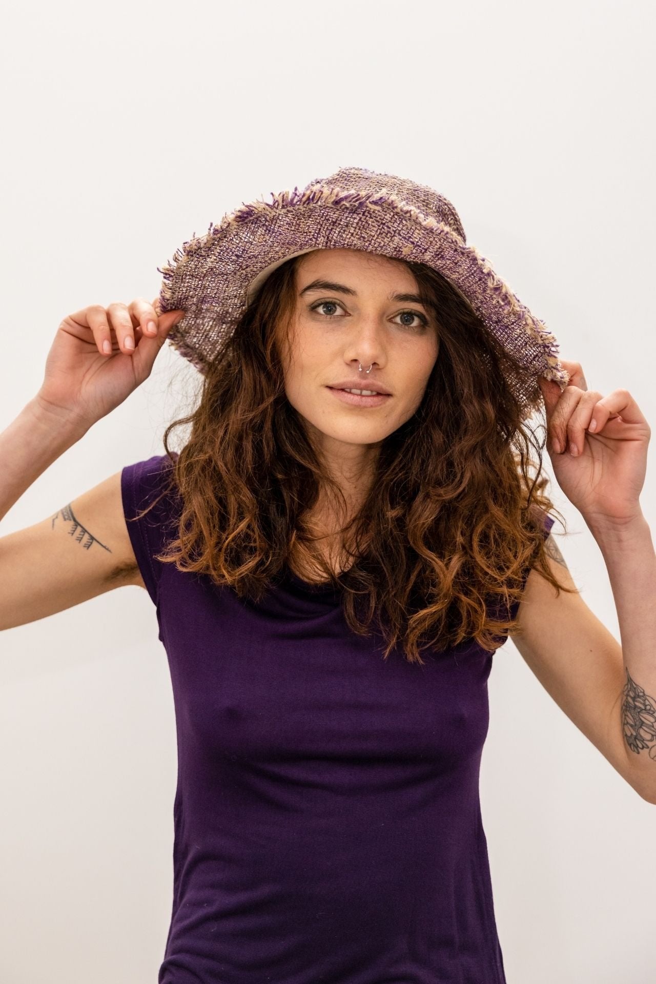 Surya Australia Hemp Hat from Nepal - Purple