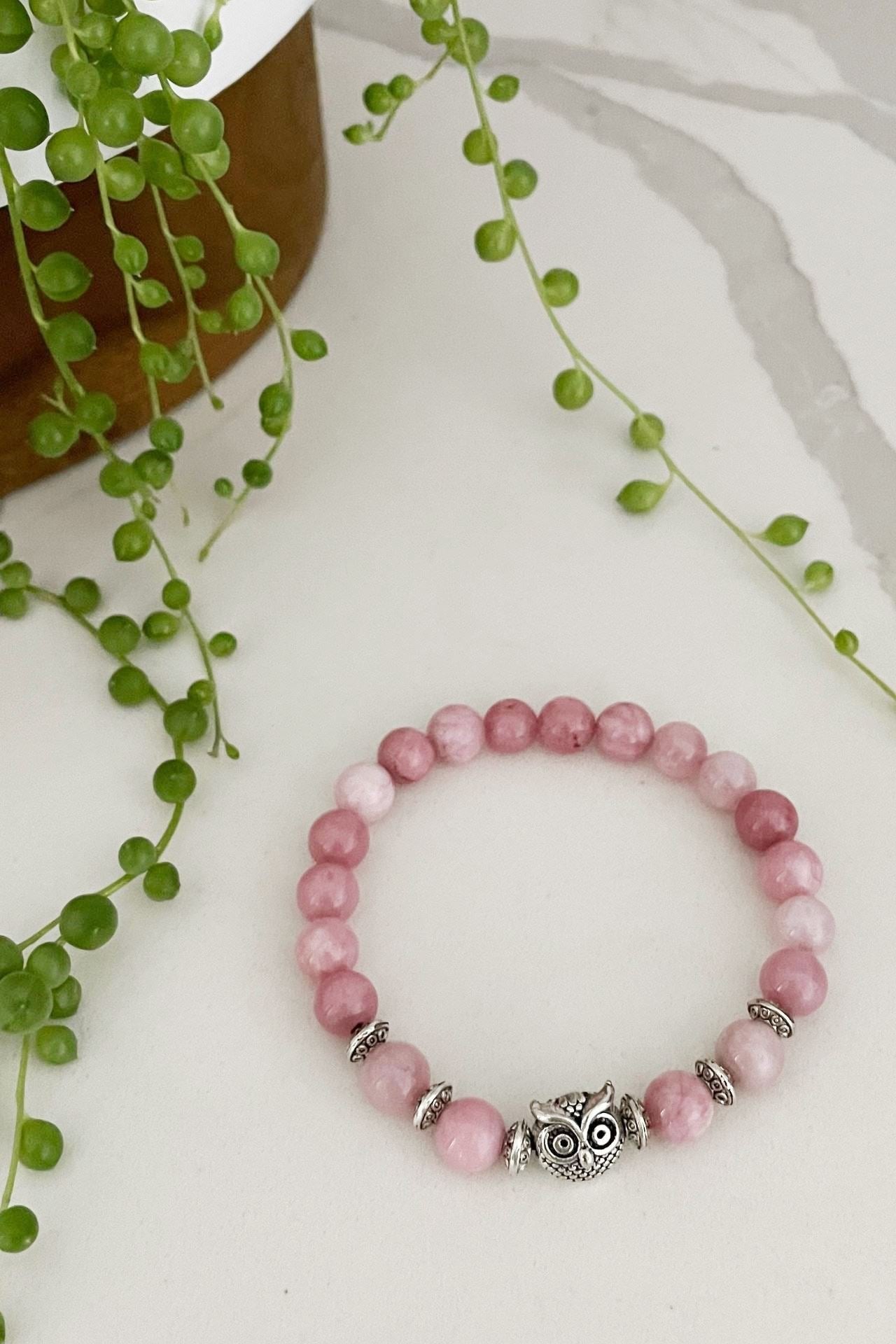 Surya Australia Ethical Mala Bracelets made in Nepal - Pink Tourmaline