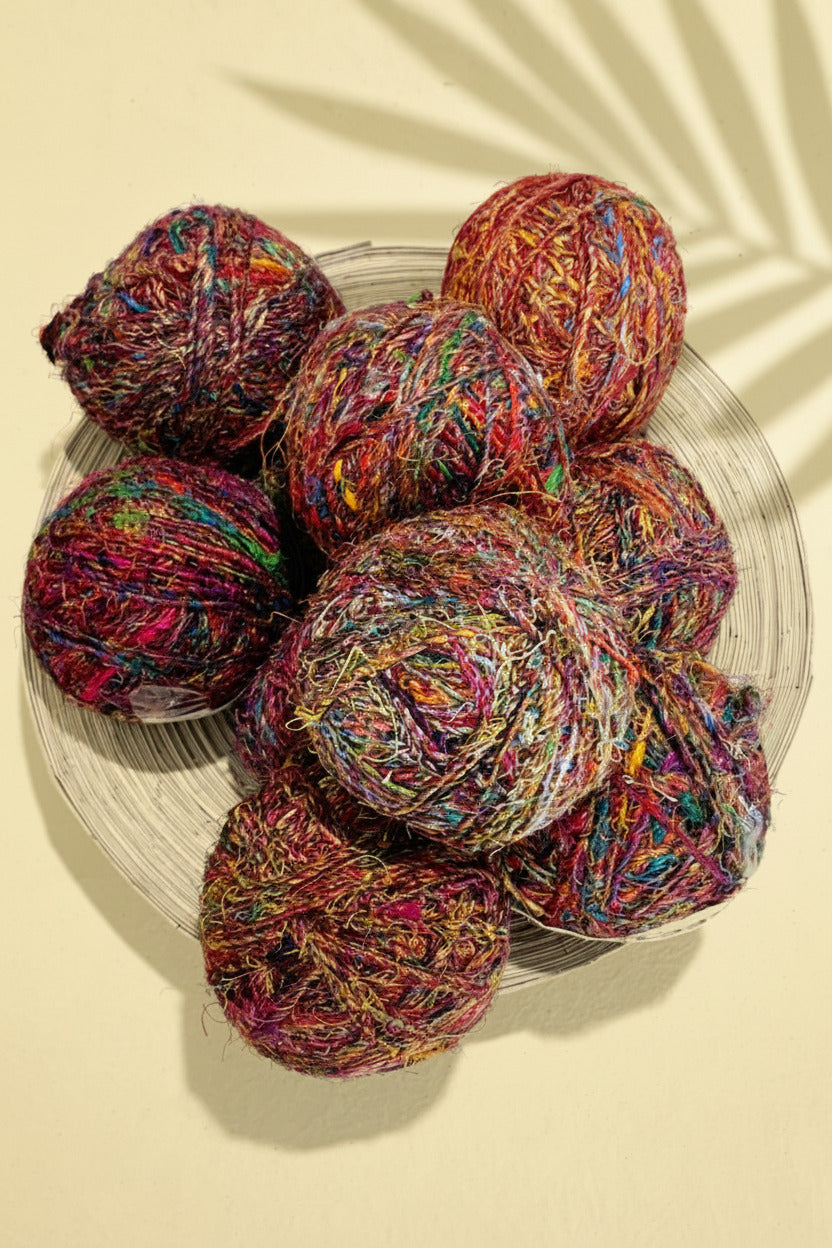 Surya Australia Recycled Silk Thread Balls from Nepal