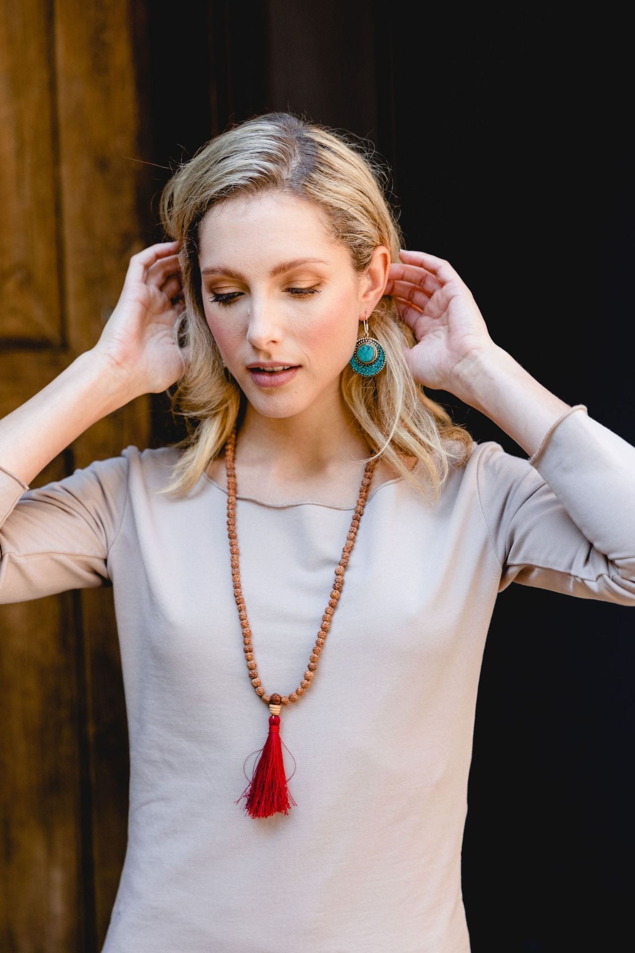 Surya Australia 108 Bead Rudraksha Bead Mala Necklace made in Nepal