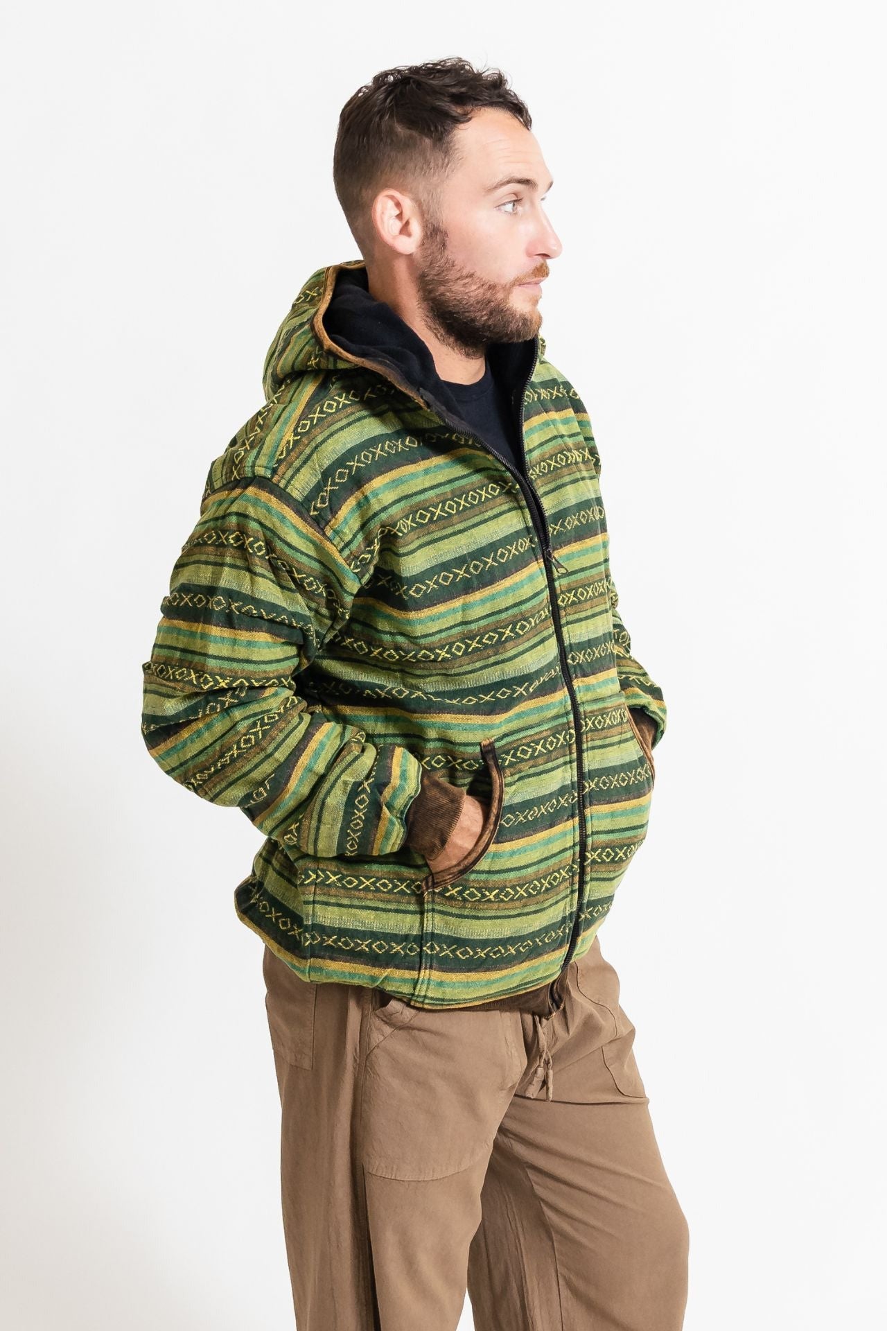 Surya Australia Heavy Duty Cotton Jacket for men from Nepal - Green