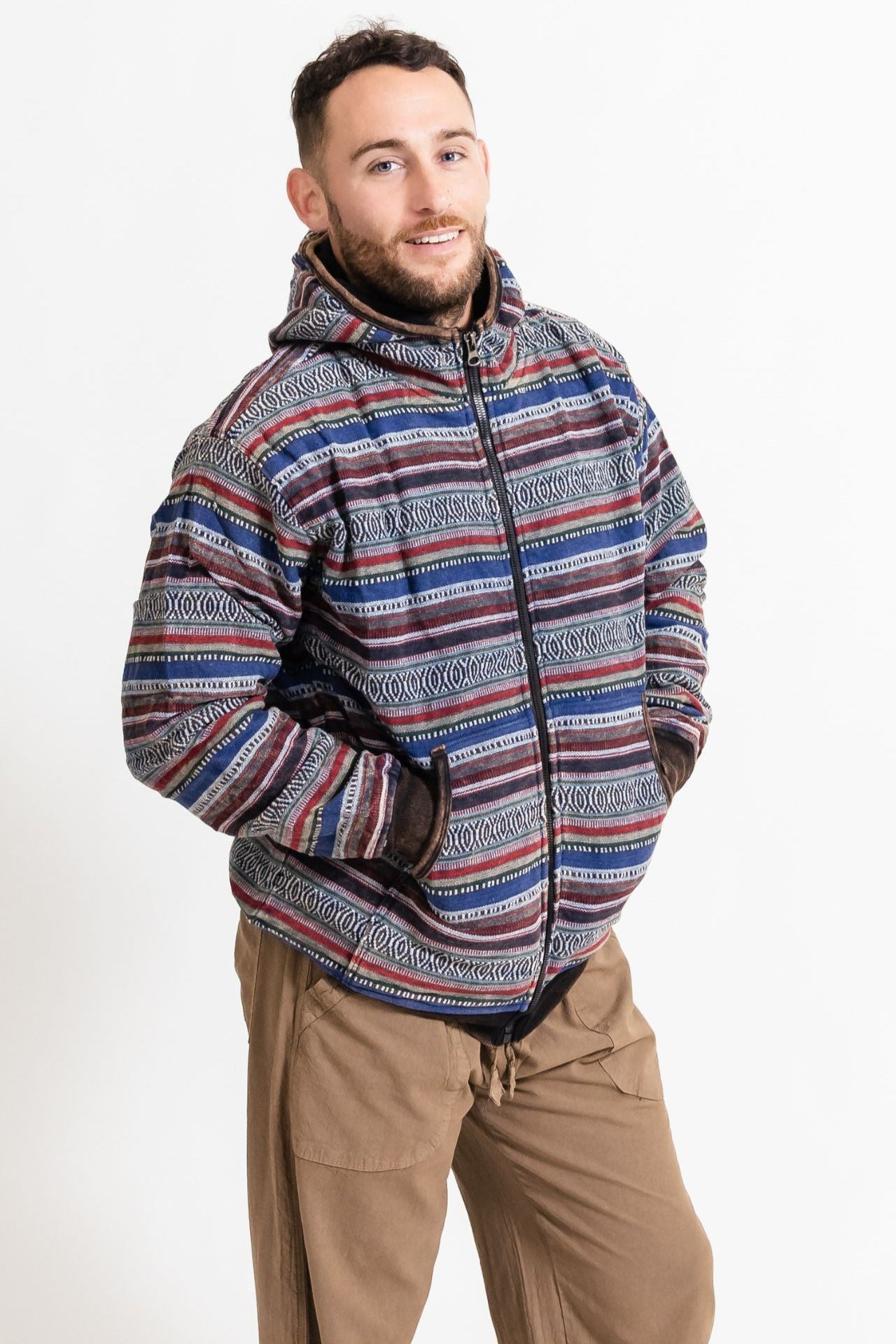 Surya Australia Heavy Duty Cotton Jacket for men from Nepal - Blue