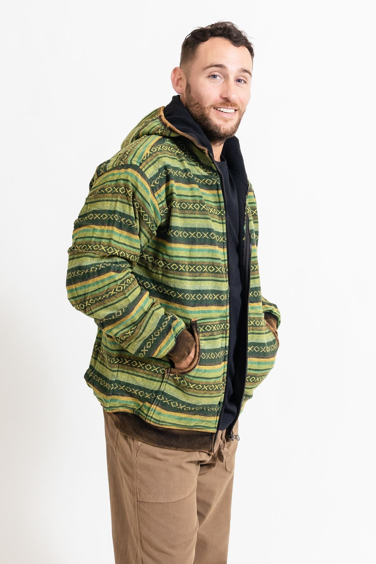 Surya Australia Heavy Duty Cotton Jacket for men from Nepal - Green