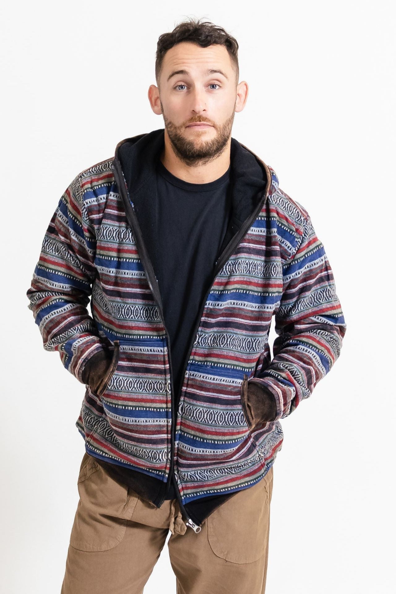 Surya Australia Heavy Duty Cotton Jacket for men from Nepal - Blue