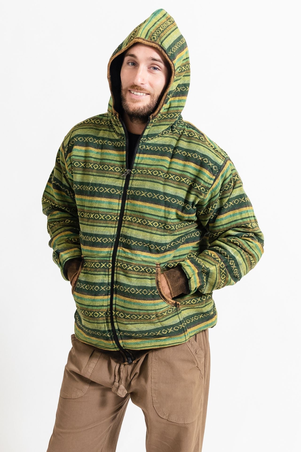 Surya Australia Heavy Duty Cotton Jacket for men from Nepal - Green