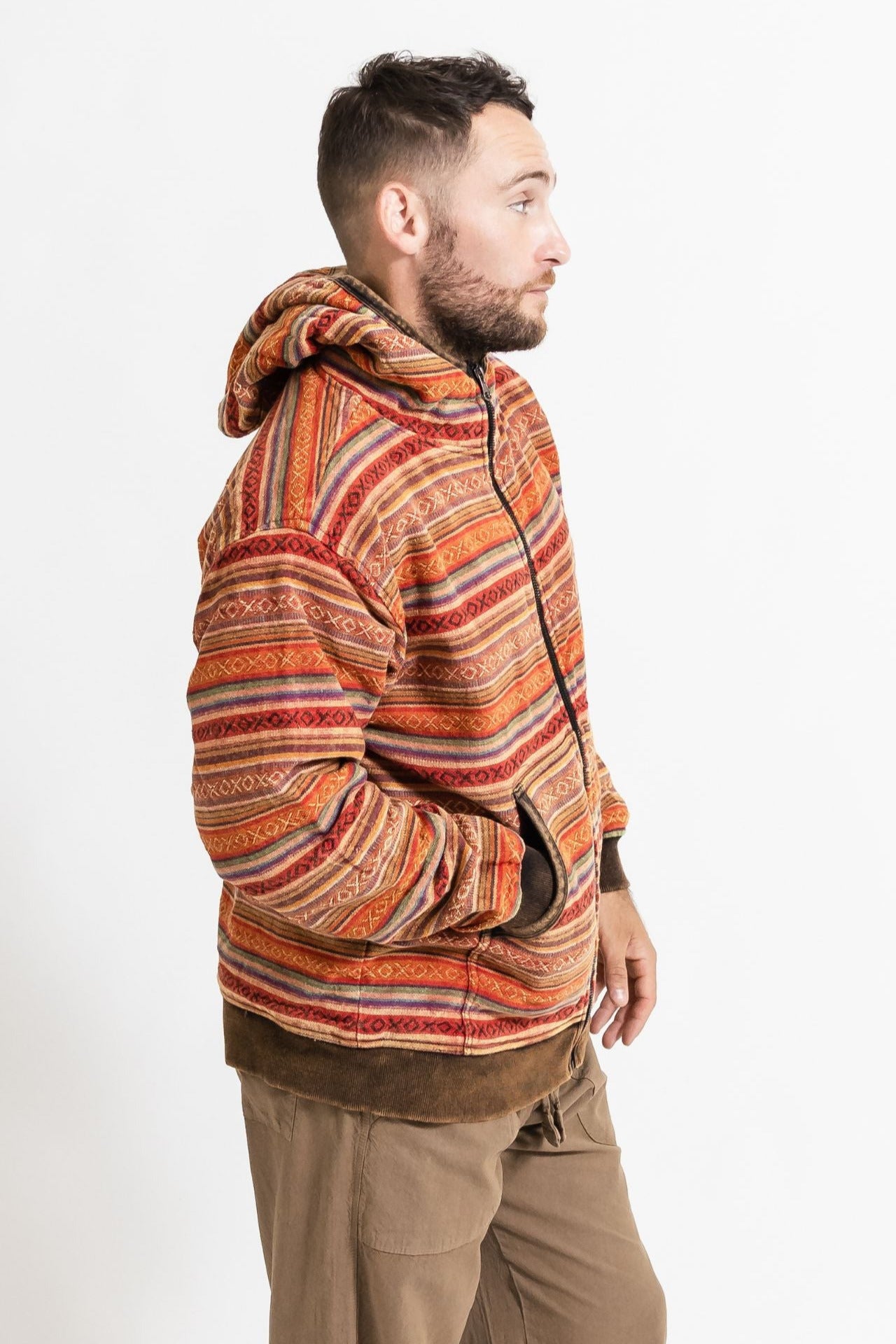 Surya Australia Heavy Duty Cotton Jacket for men from Nepal - Rust