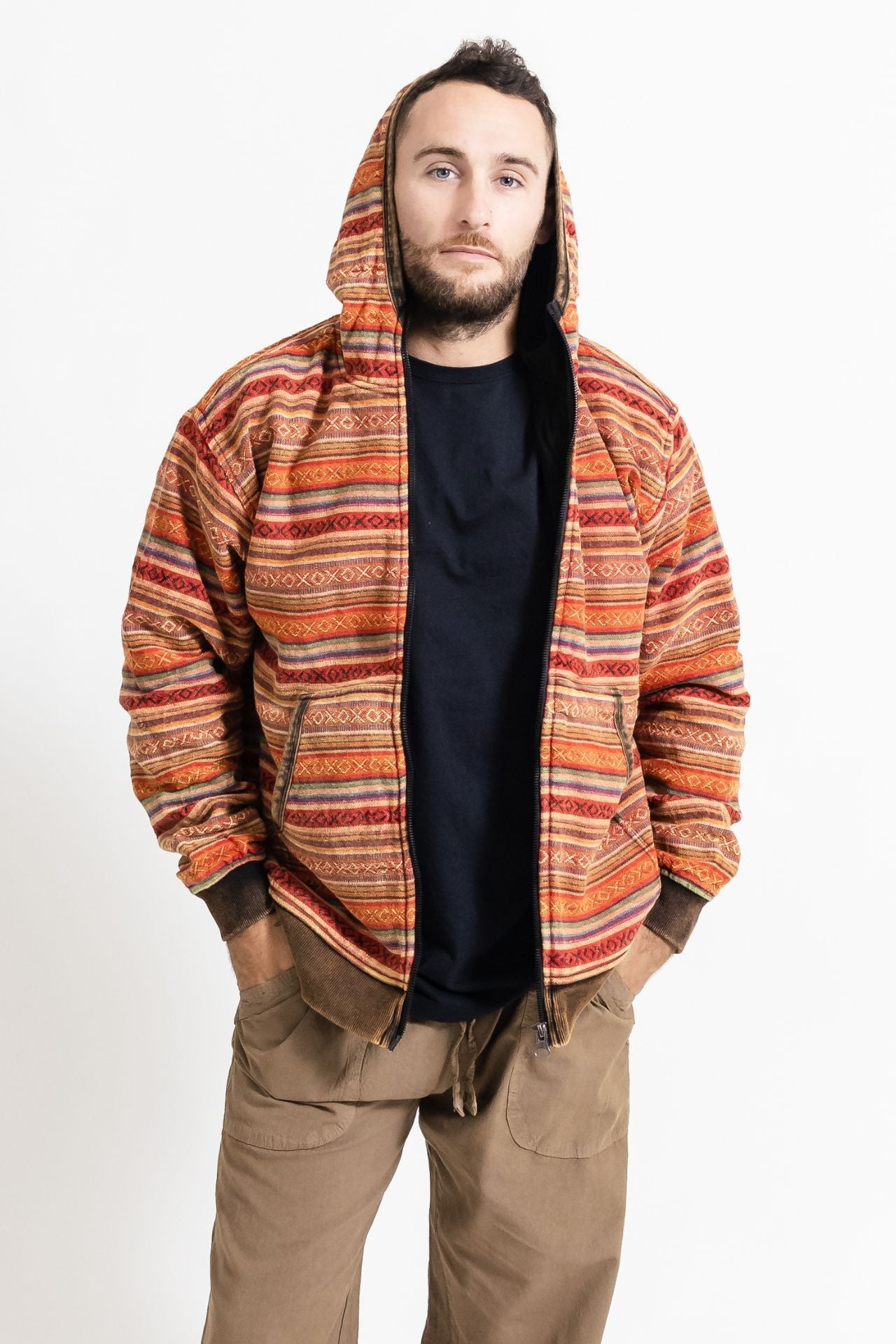 Surya Australia Heavy Duty Cotton Jacket for men from Nepal - Rust