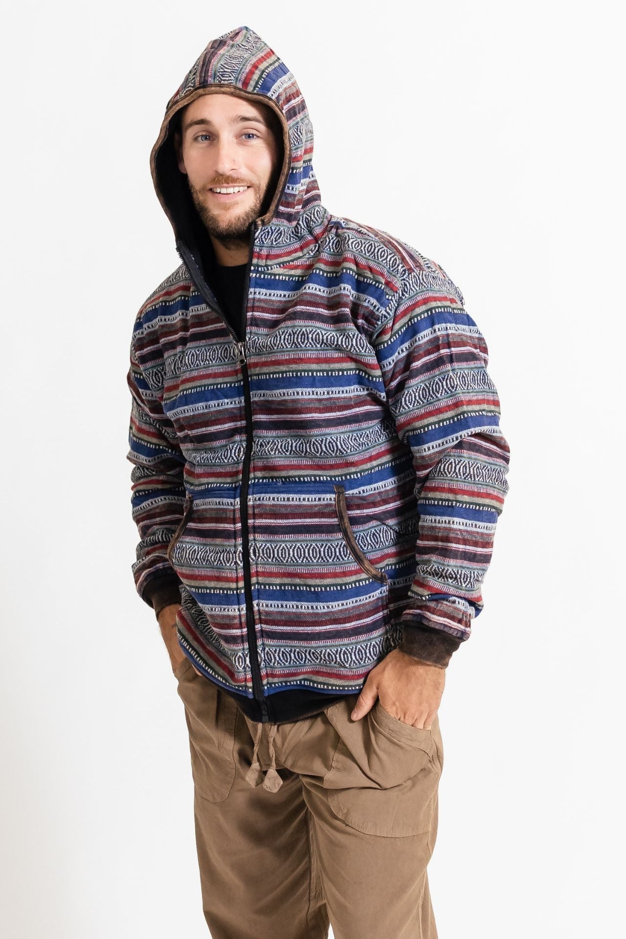 Surya Australia Heavy Duty Cotton Jacket for men from Nepal - Blue