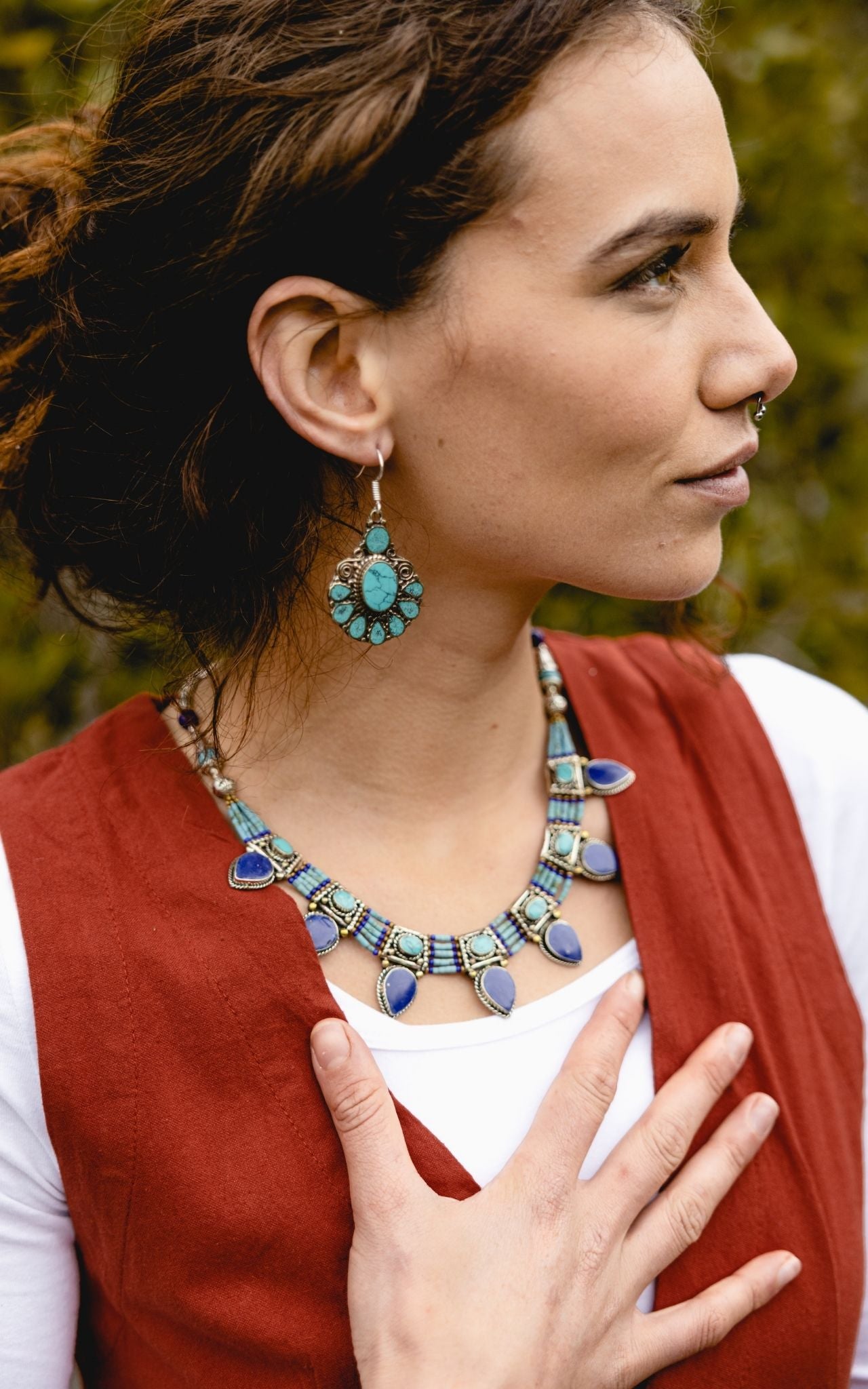 Surya Australia Tibetan Necklace from Nepal - Akash