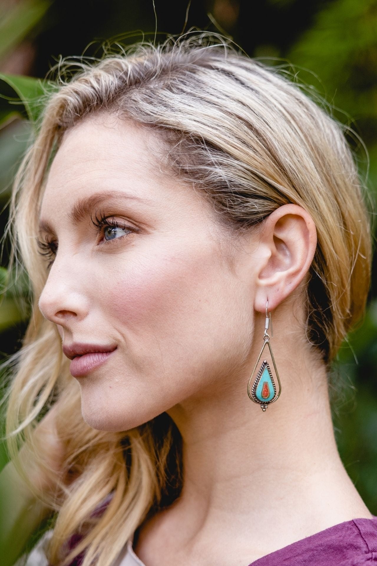Surya Australia ethical Tibetan Earrings made in Nepal - Kopila
