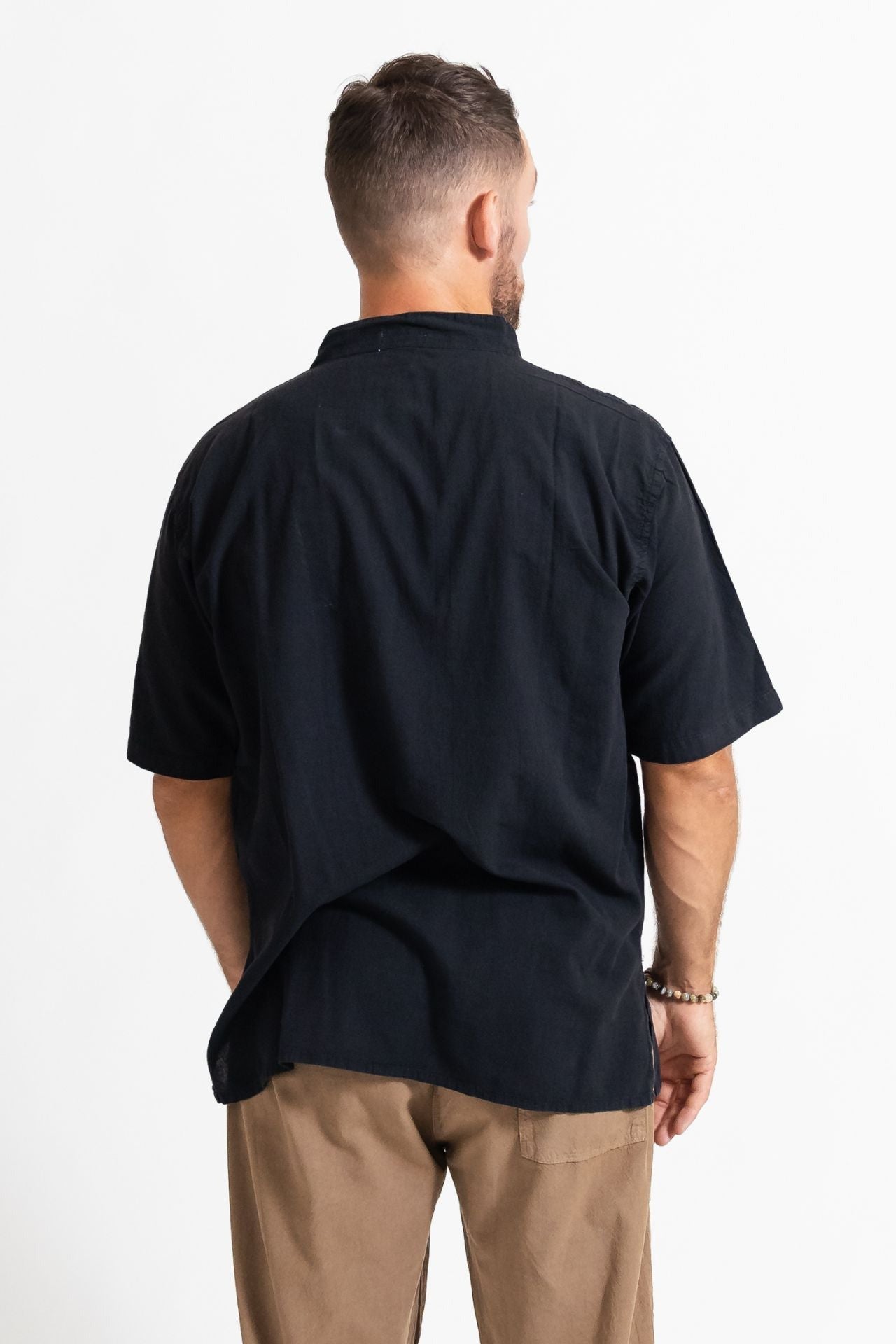 Surya Cotton Pablo Shirt made in Nepal - rear collar view
